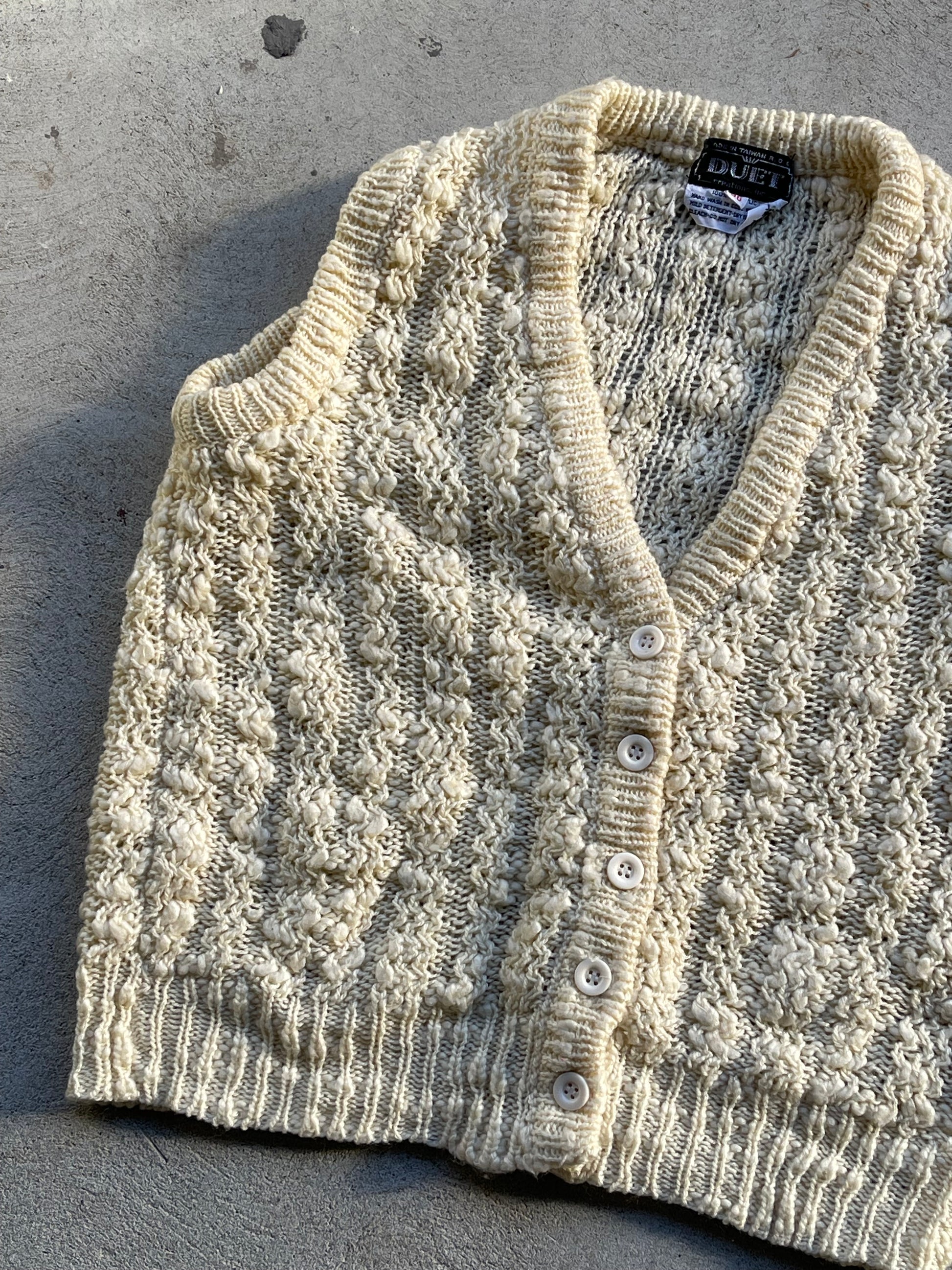 Vintage Knit Sweater Vest CREAM - M