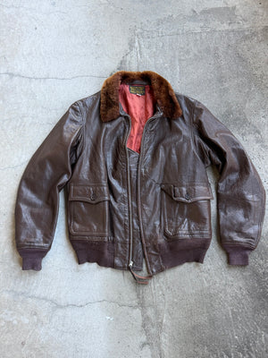 Vintage AUTHENTIC 1940s US NAVY G1 Leather Pilot Jacket - M
