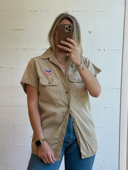 Vintage Chevron Attendant Shirt - S/M