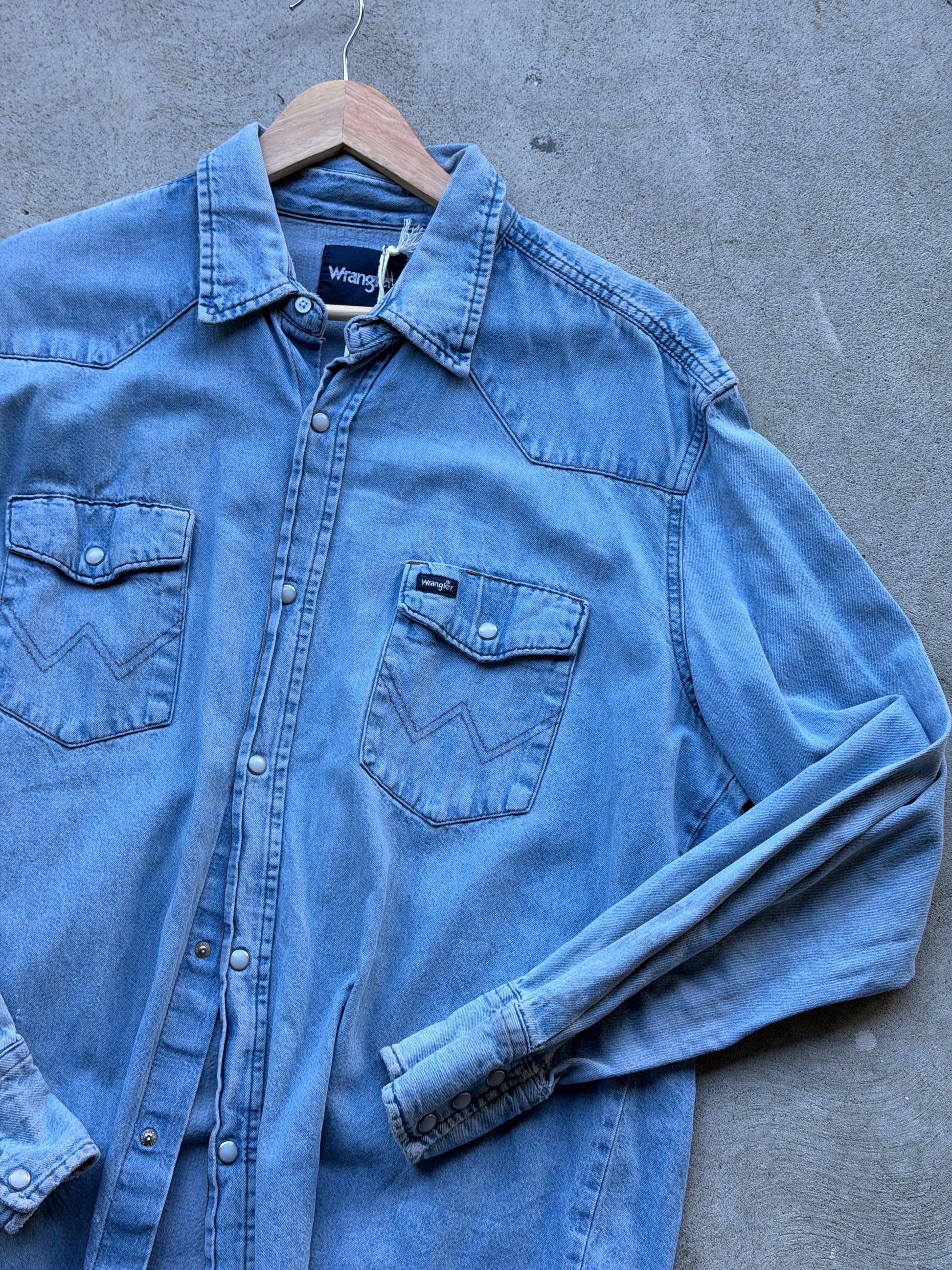 Vintage Wrangler Snap Chambray - XL ( Tall )