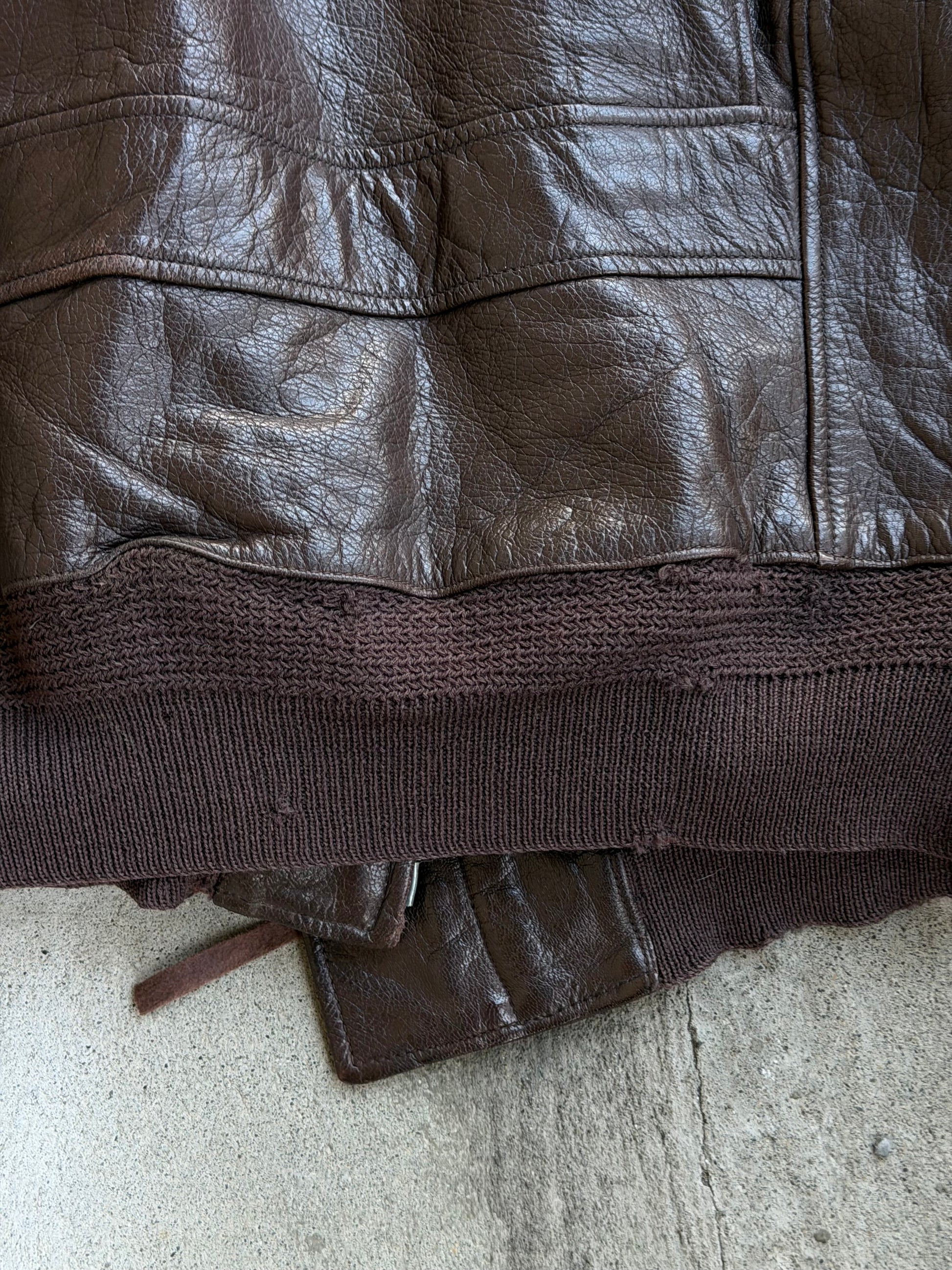 Vintage AUTHENTIC 1940s US NAVY G1 Leather Pilot Jacket - M