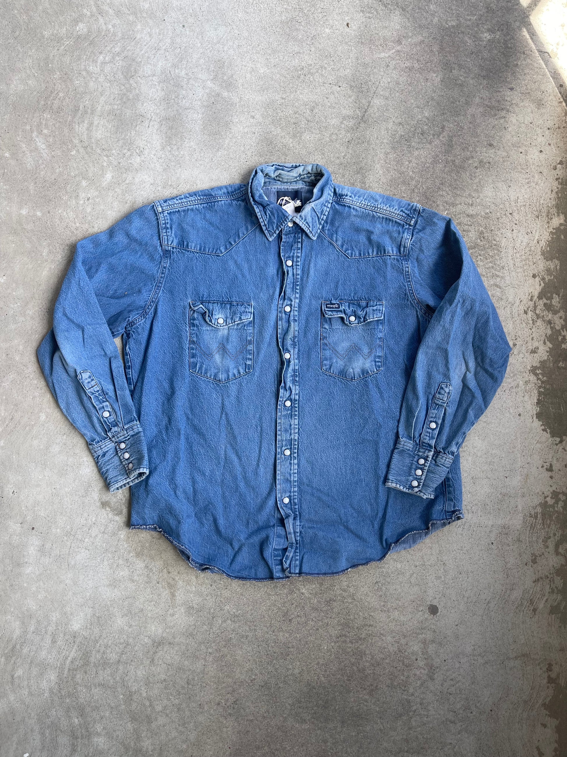 Vintage Wrangler Snap Chambray - XL