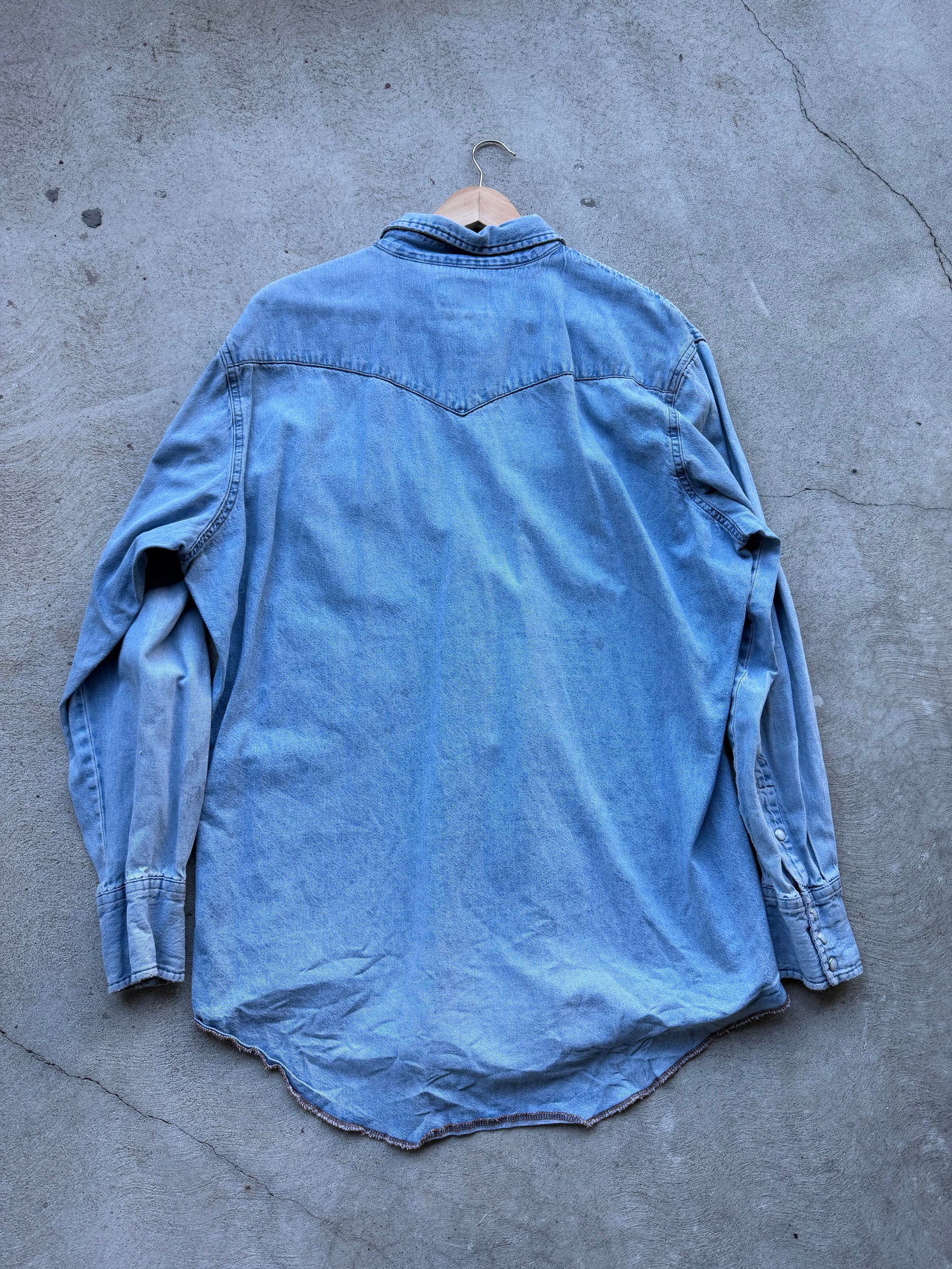 Vintage Wrangler Snap Chambray - XL ( Tall )