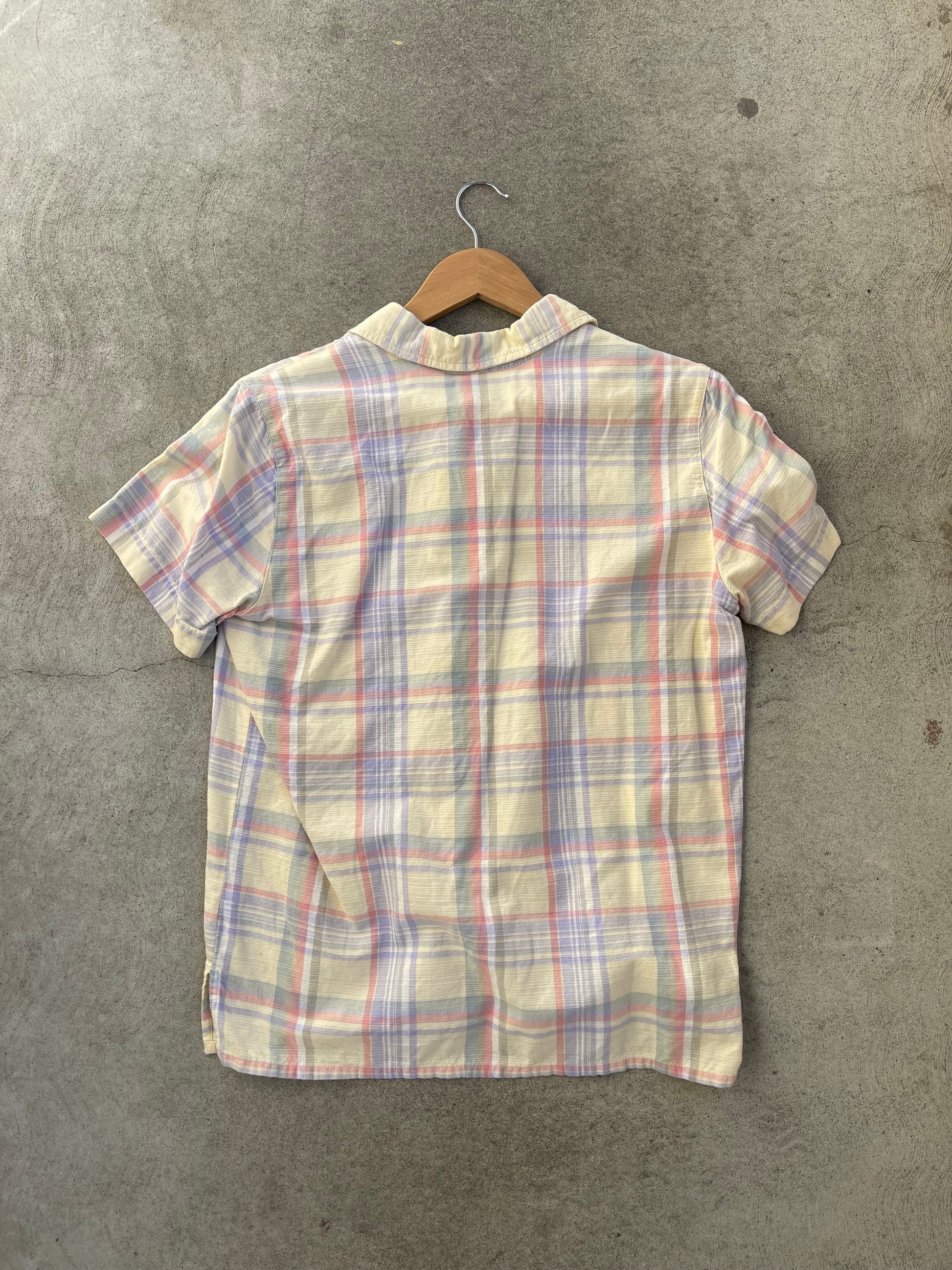 Vintage Pastel Plaid Easy Shirt - S