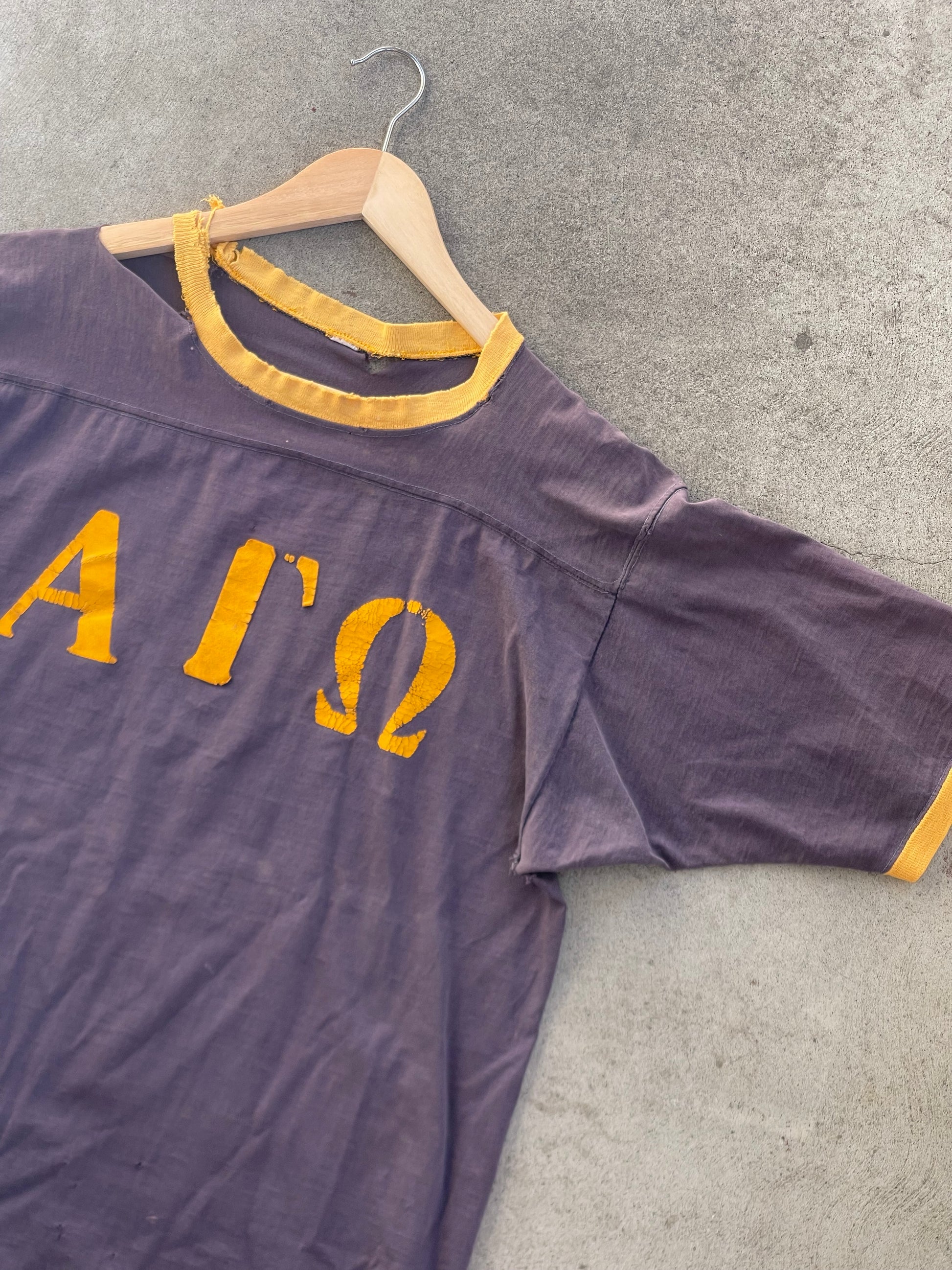 Vintage Alpa Gamma Omega Football Tee - L