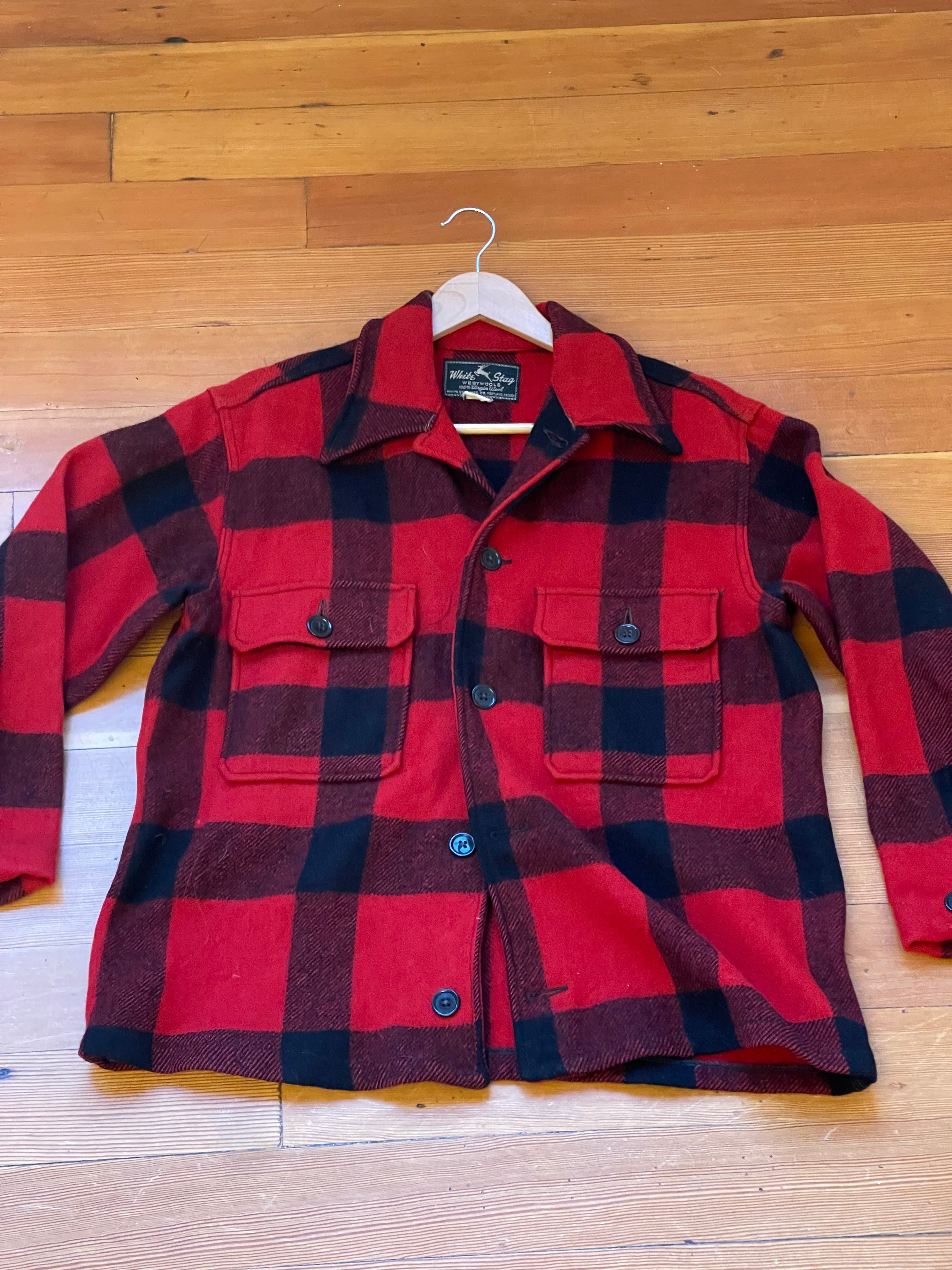70'S WOOLRICH Buffalo Check Wool Shirt, Men's M Size, Vintage / eaa522377