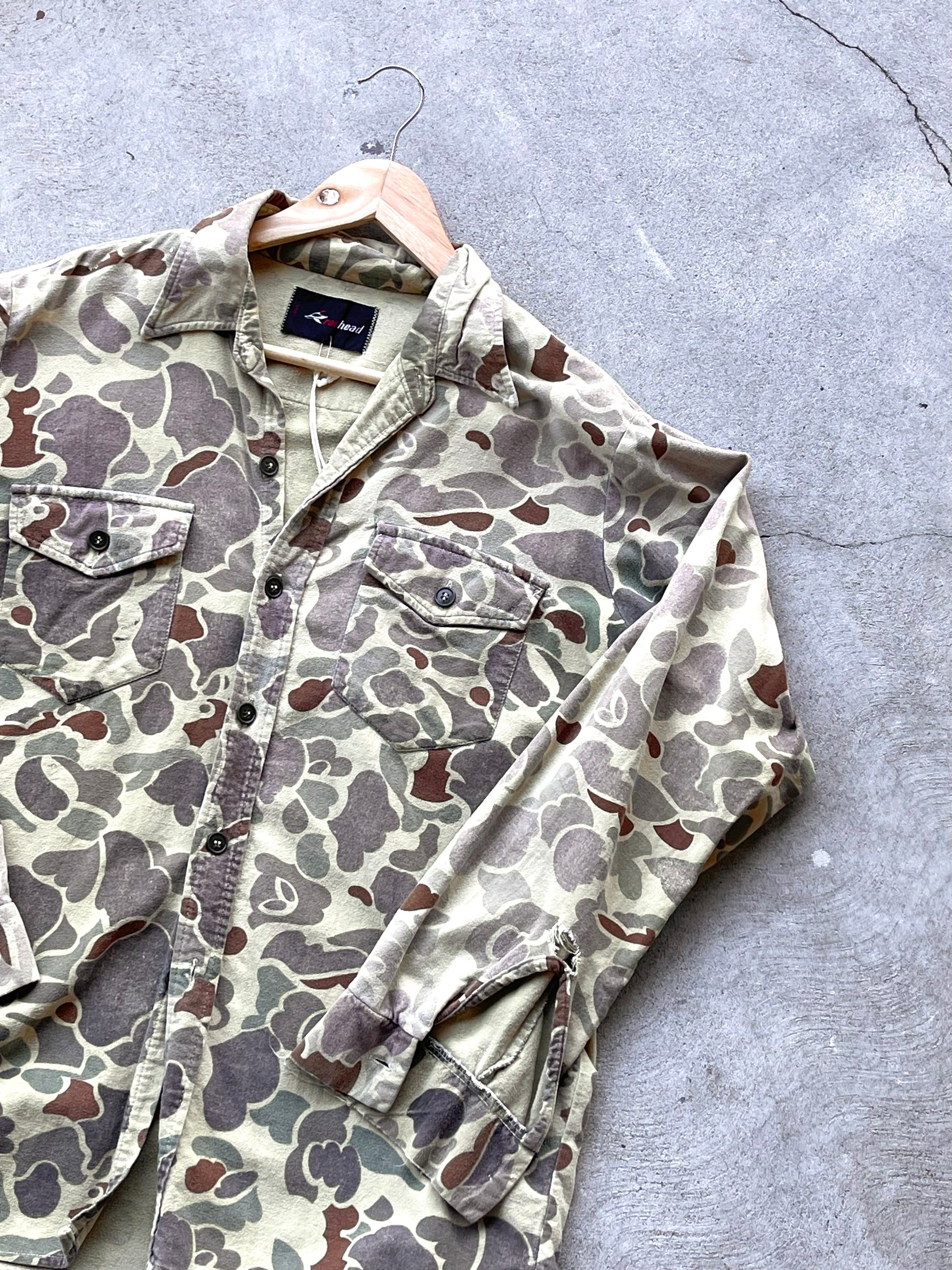 Vintage Sunfaded Camo Chamois Shirt - M/L