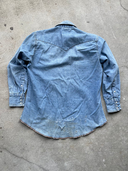 Vintage Wrangler Snap Chambray - S