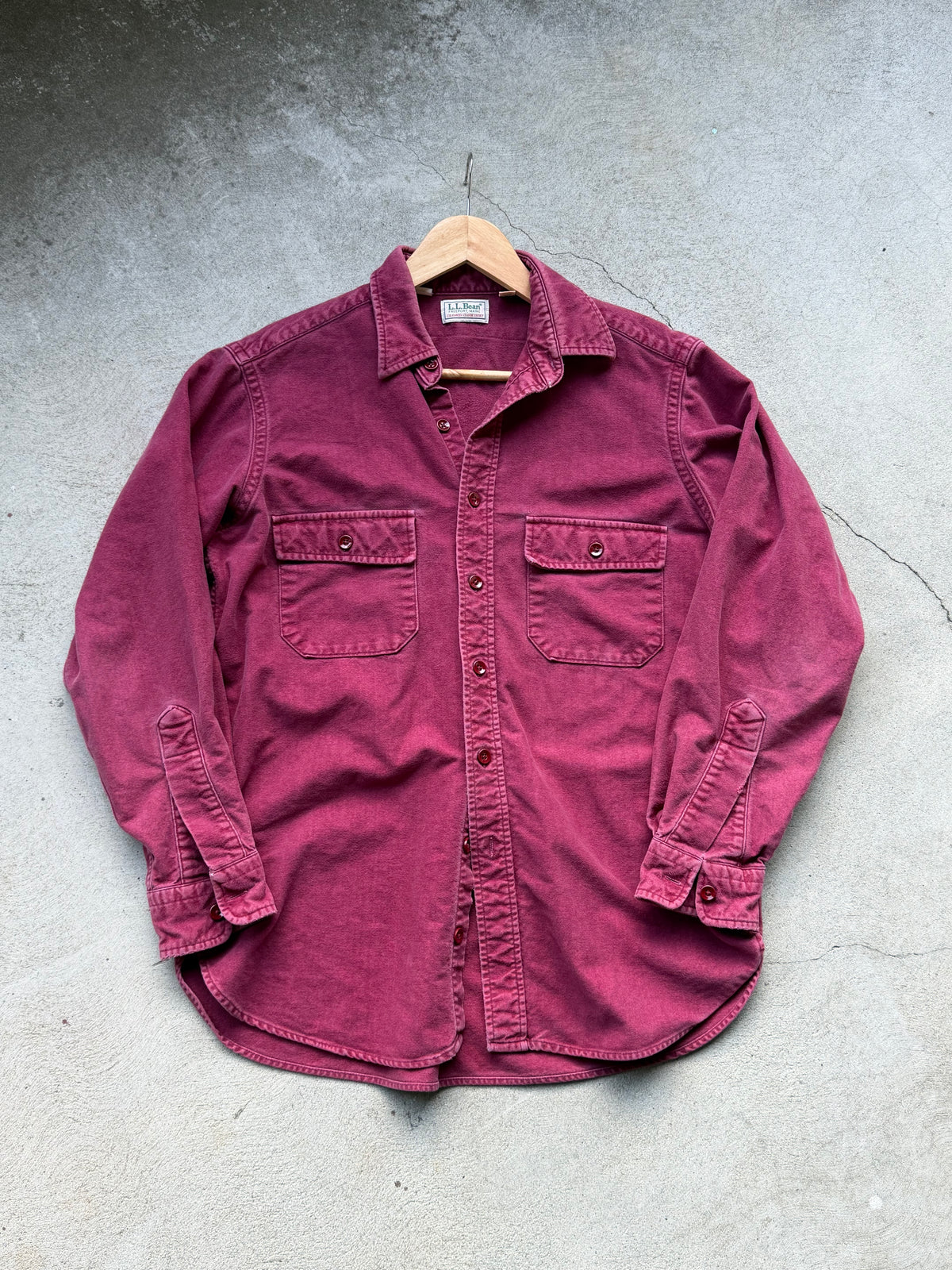 Vintage Chamois Shirt in WINE - S