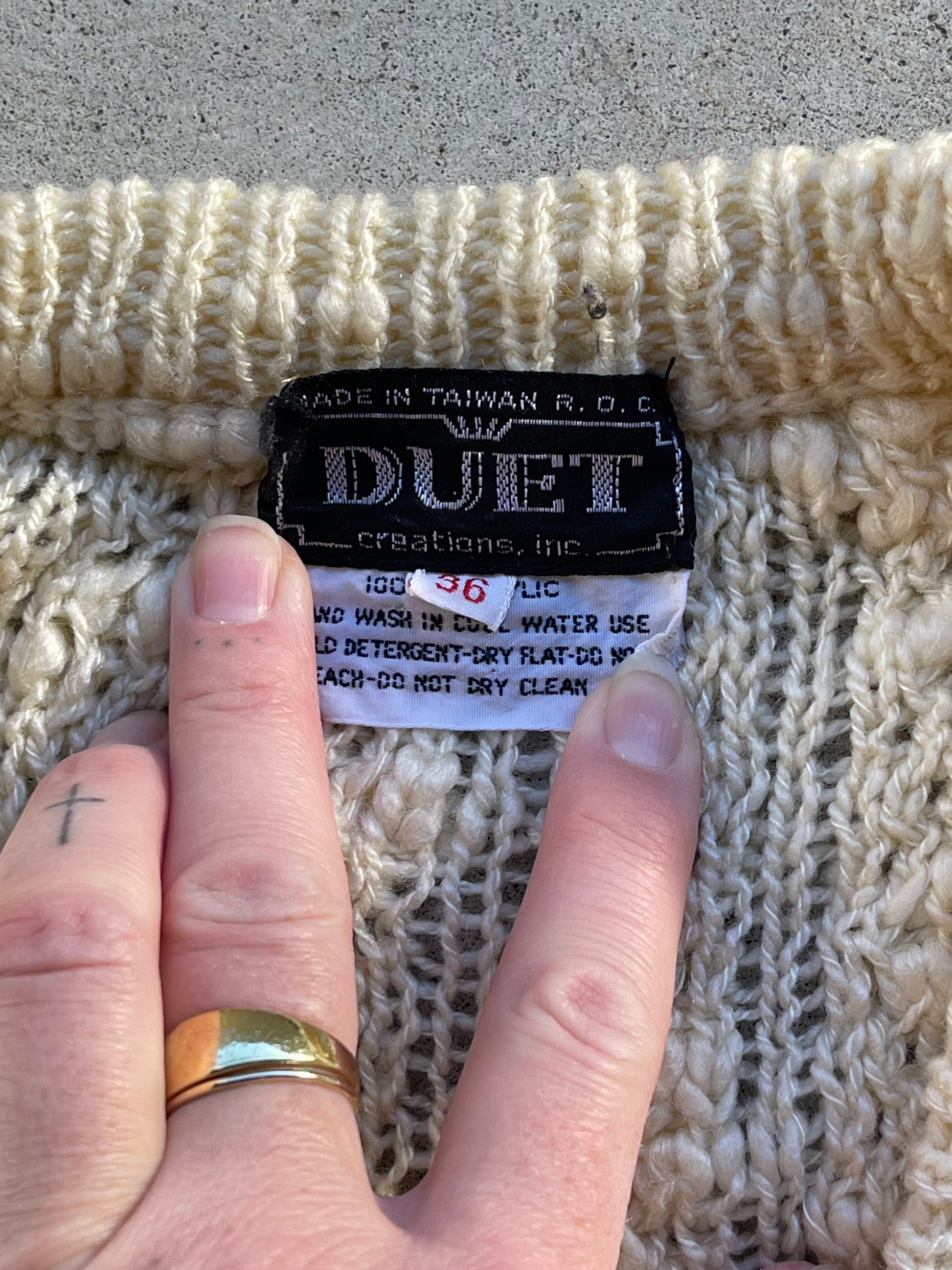 Vintage Knit Sweater Vest CREAM - M