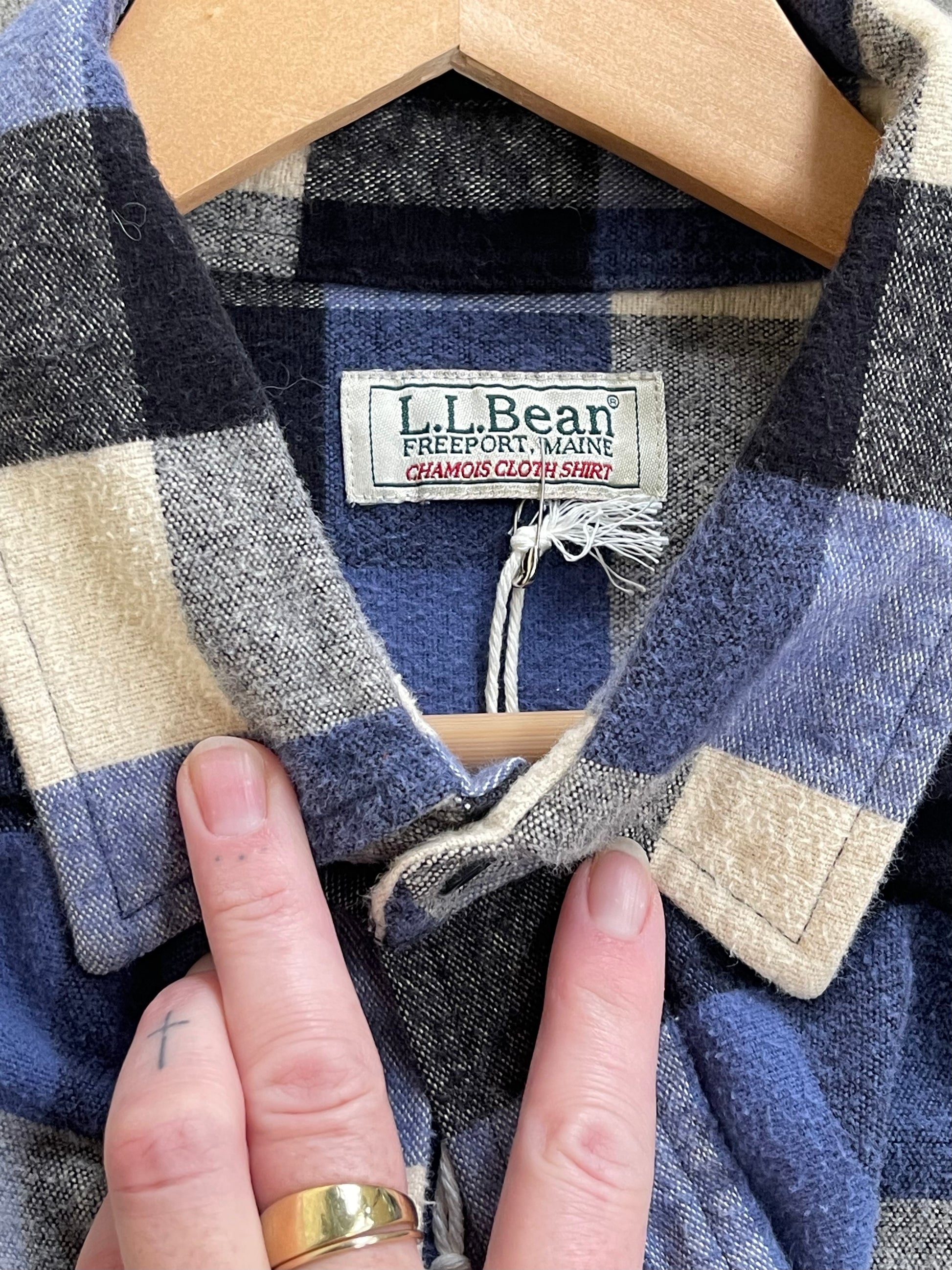 Vintage Chamois Shirt in BLUE PLAID - XL