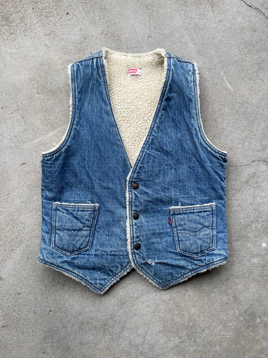 Vintage Levis Sherpa Lined Vest BLUE WASH ( S/M )