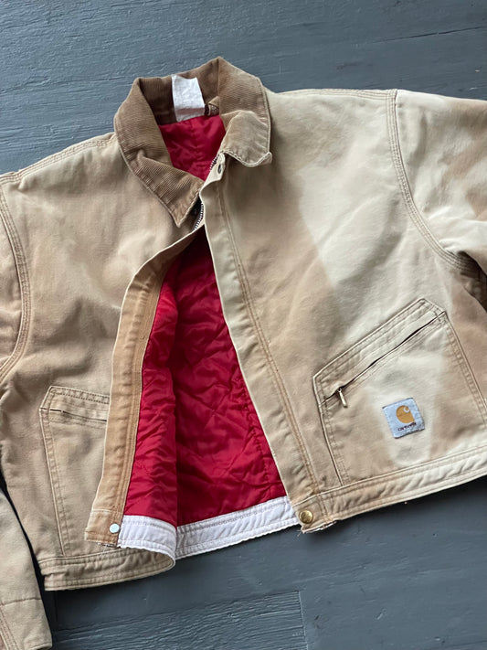 Vintage REWORKED Carhartt Crop Jacket LIGHT TAN - M/L