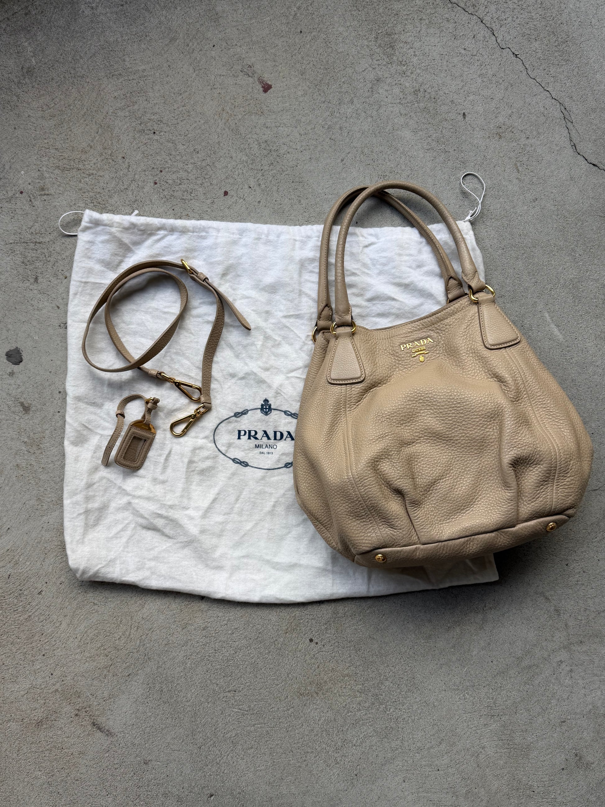 Preloved Prada 2-Way Handbag - Grey