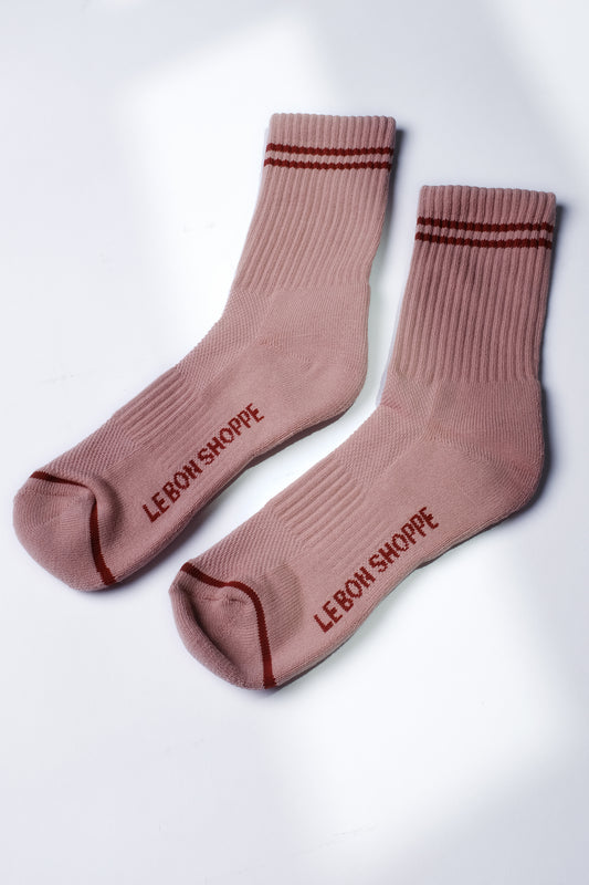 Le Bon Shoppe Boyfriend Sock in VINTAGE PINK - OS