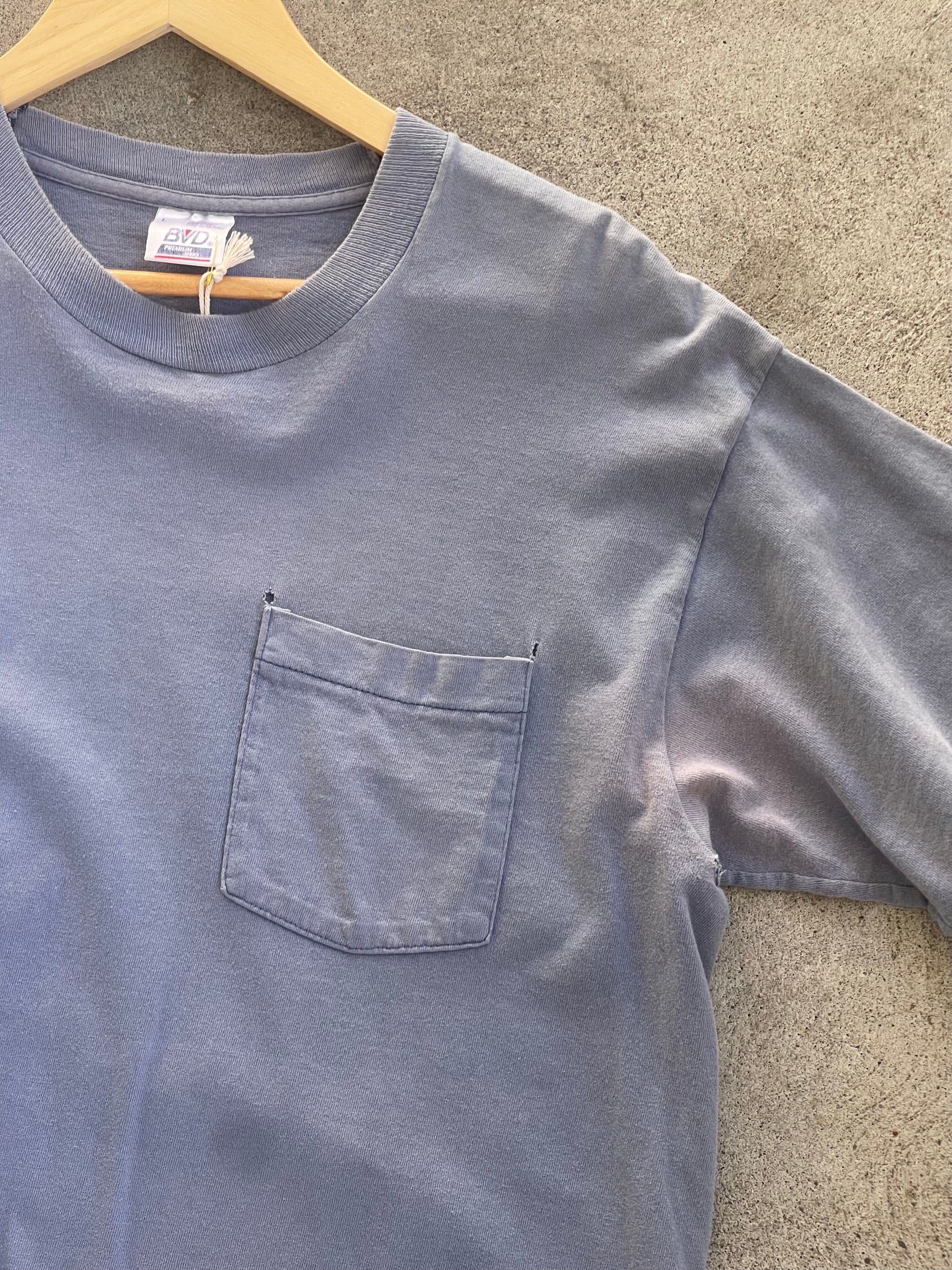 Vintage Pocket Tee BLUE GREY - L