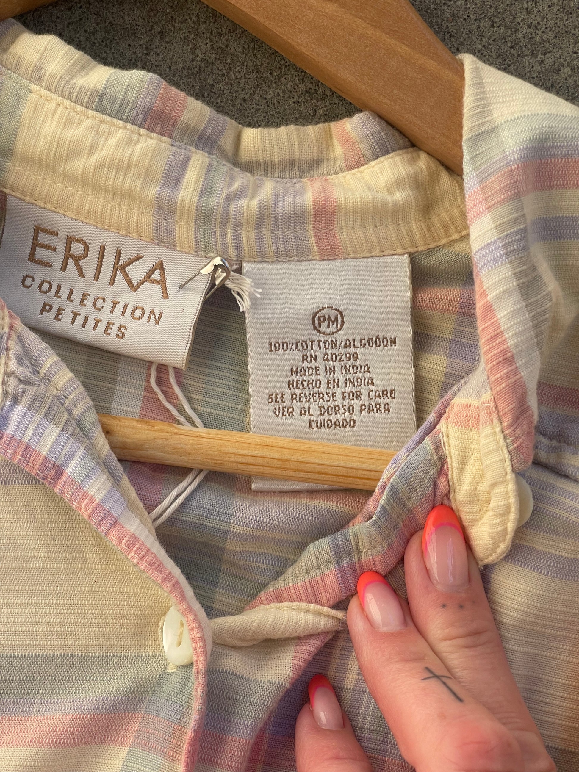 Vintage Pastel Plaid Easy Shirt - S