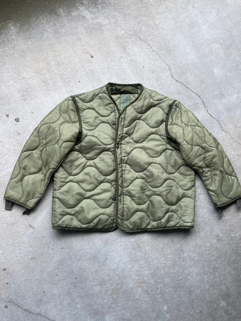 Vintage Military Liner Jacket ( GREEN ) - L