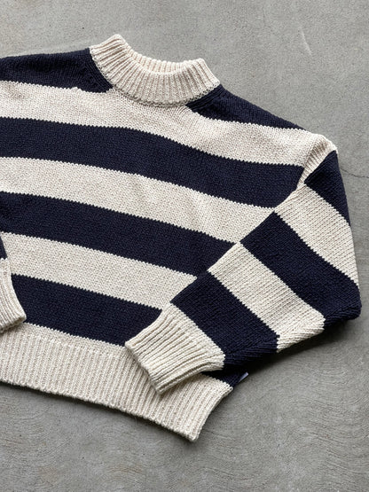 Le Bon Shoppe Zoe Cotton Sweater in Navy Stripe - ( SELECT SIZE )