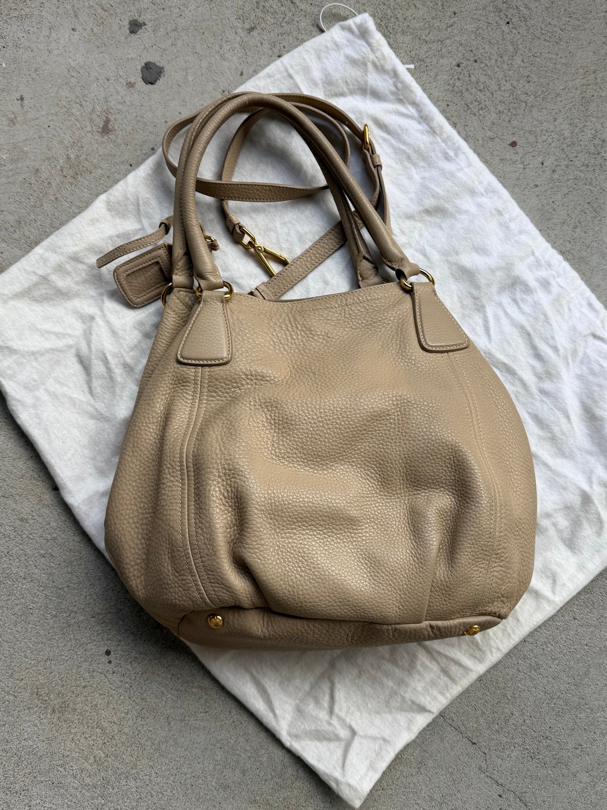 Preloved Prada 2-Way Handbag - Grey