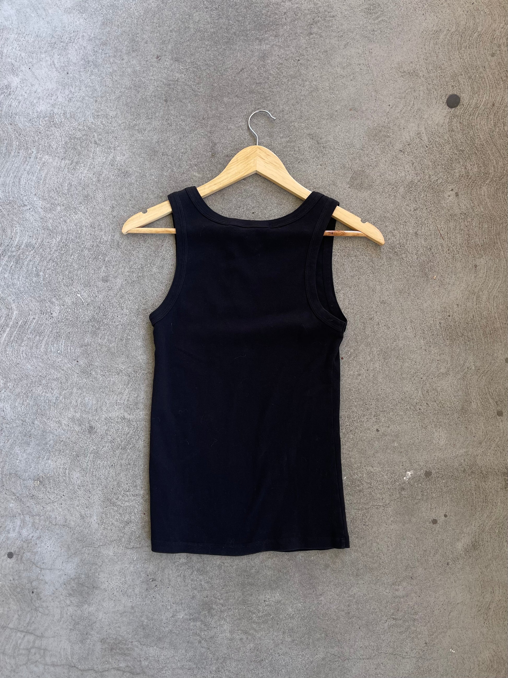 LA RELAXED Organic Rib Tank in BLACK - ( select size )