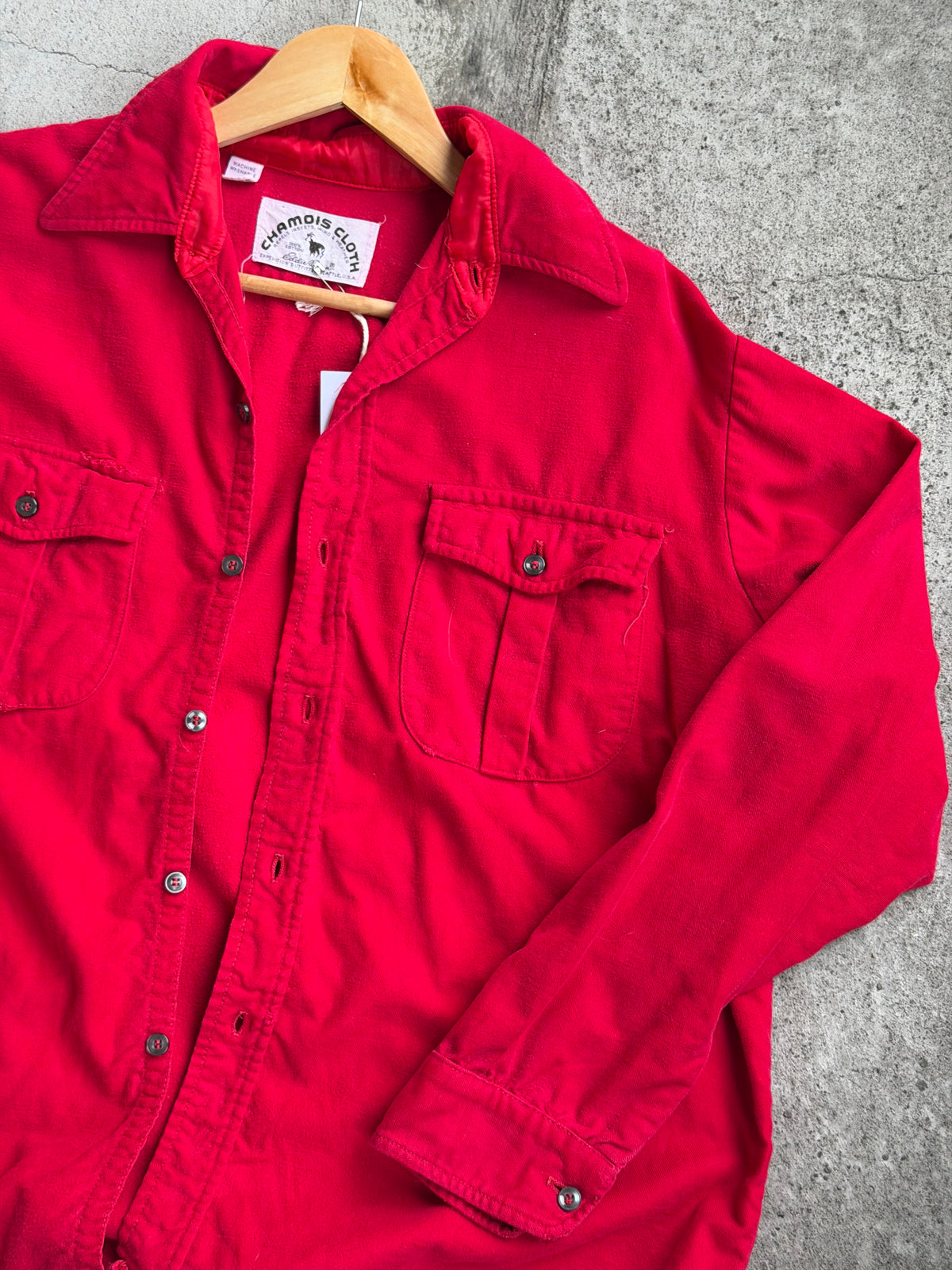 Vintage Chamois Shirt in RED - M