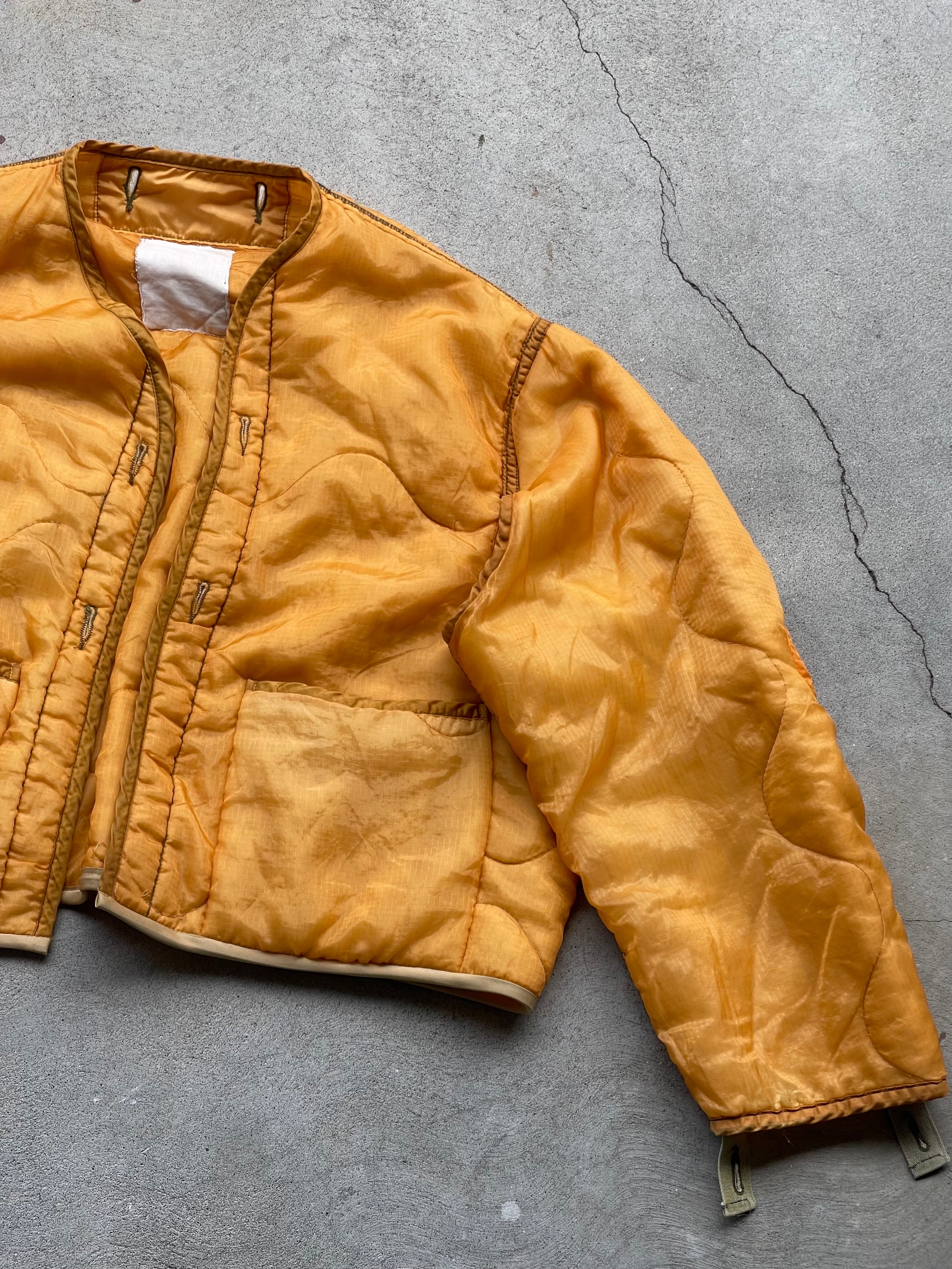 Vintage REWORKED Military Liner CROP Jacket ( GOLDEN ) - L