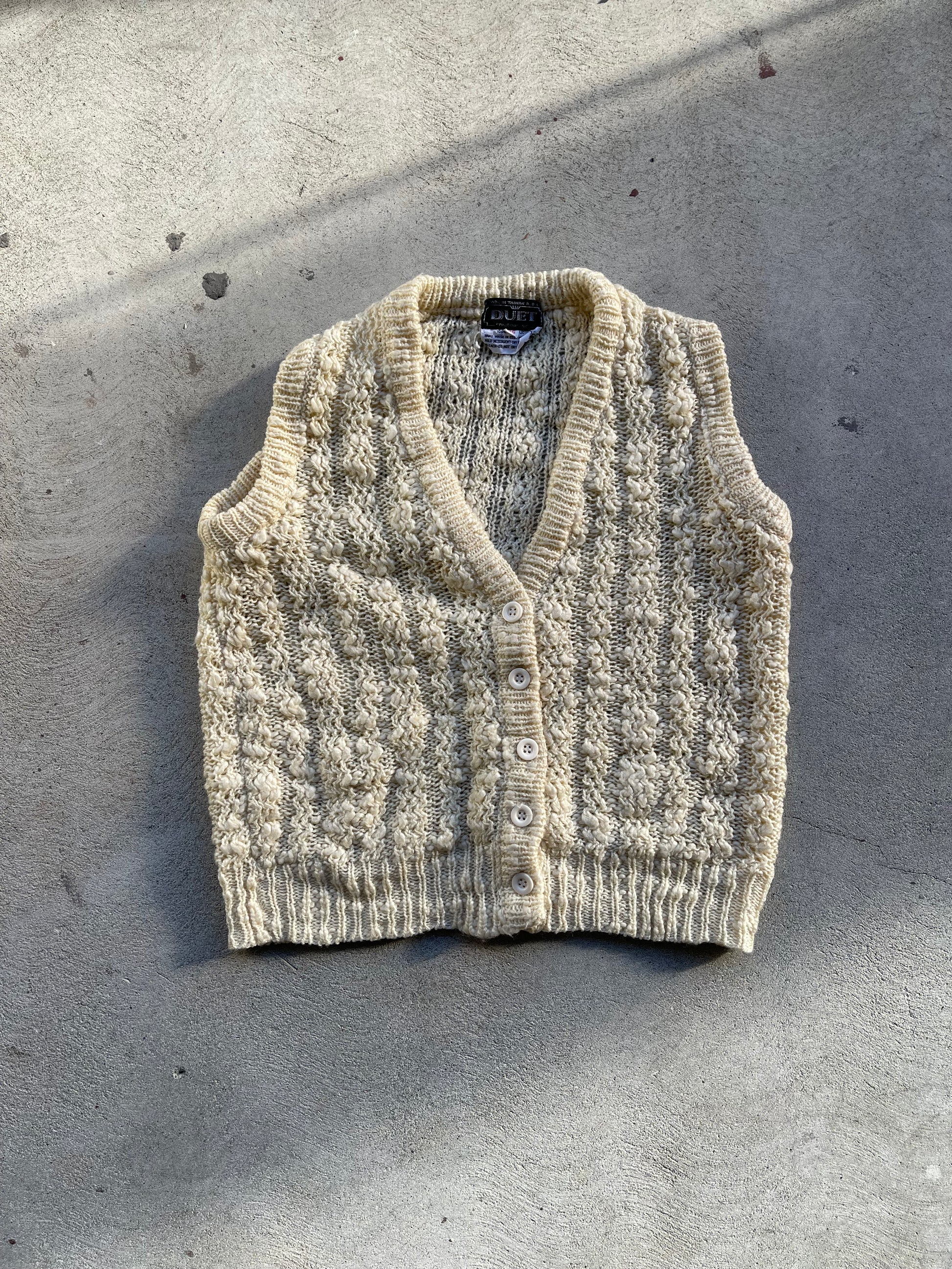 Vintage Knit Sweater Vest CREAM - M
