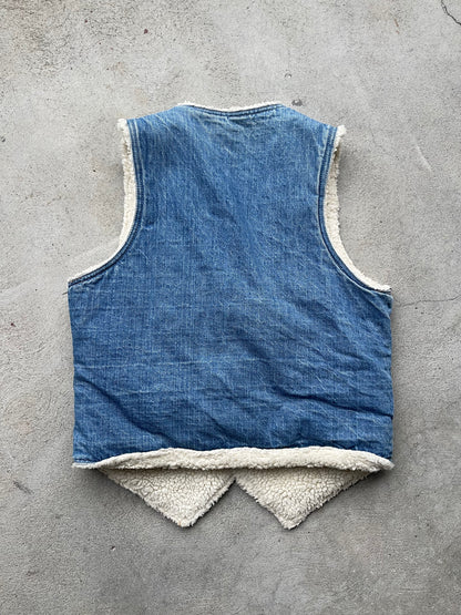 Vintage Levis Sherpa Lined Vest BLUE WASH ( S/M )