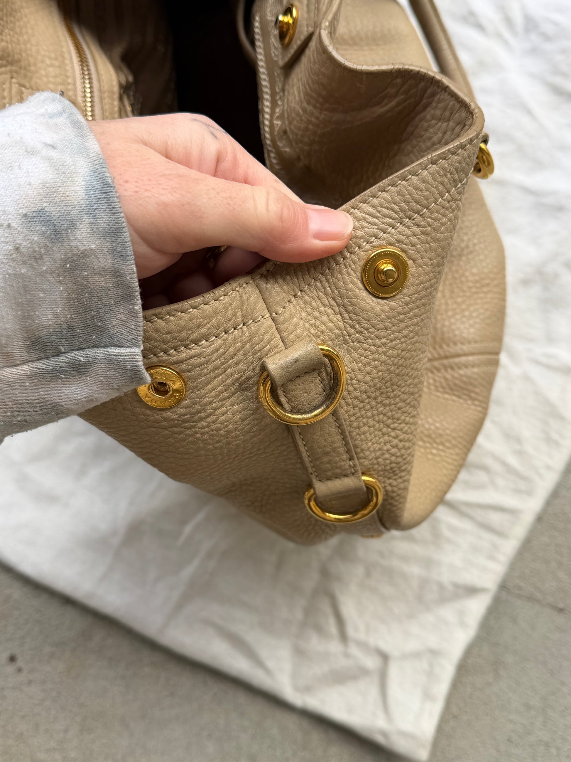 Preloved Prada 2-Way Handbag - Grey