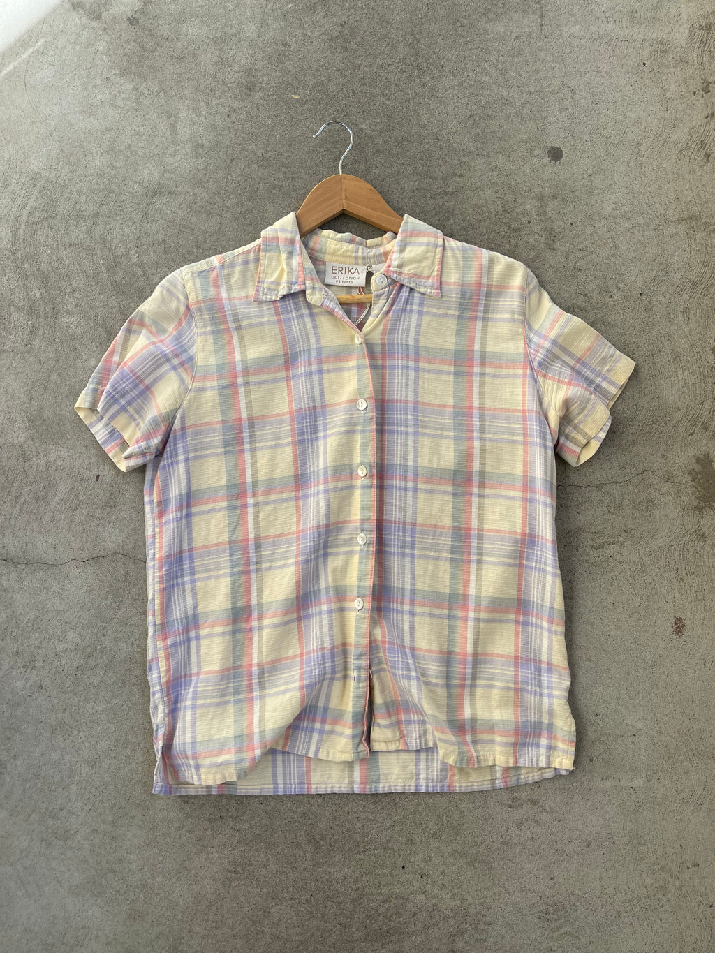 Vintage Pastel Plaid Easy Shirt - S