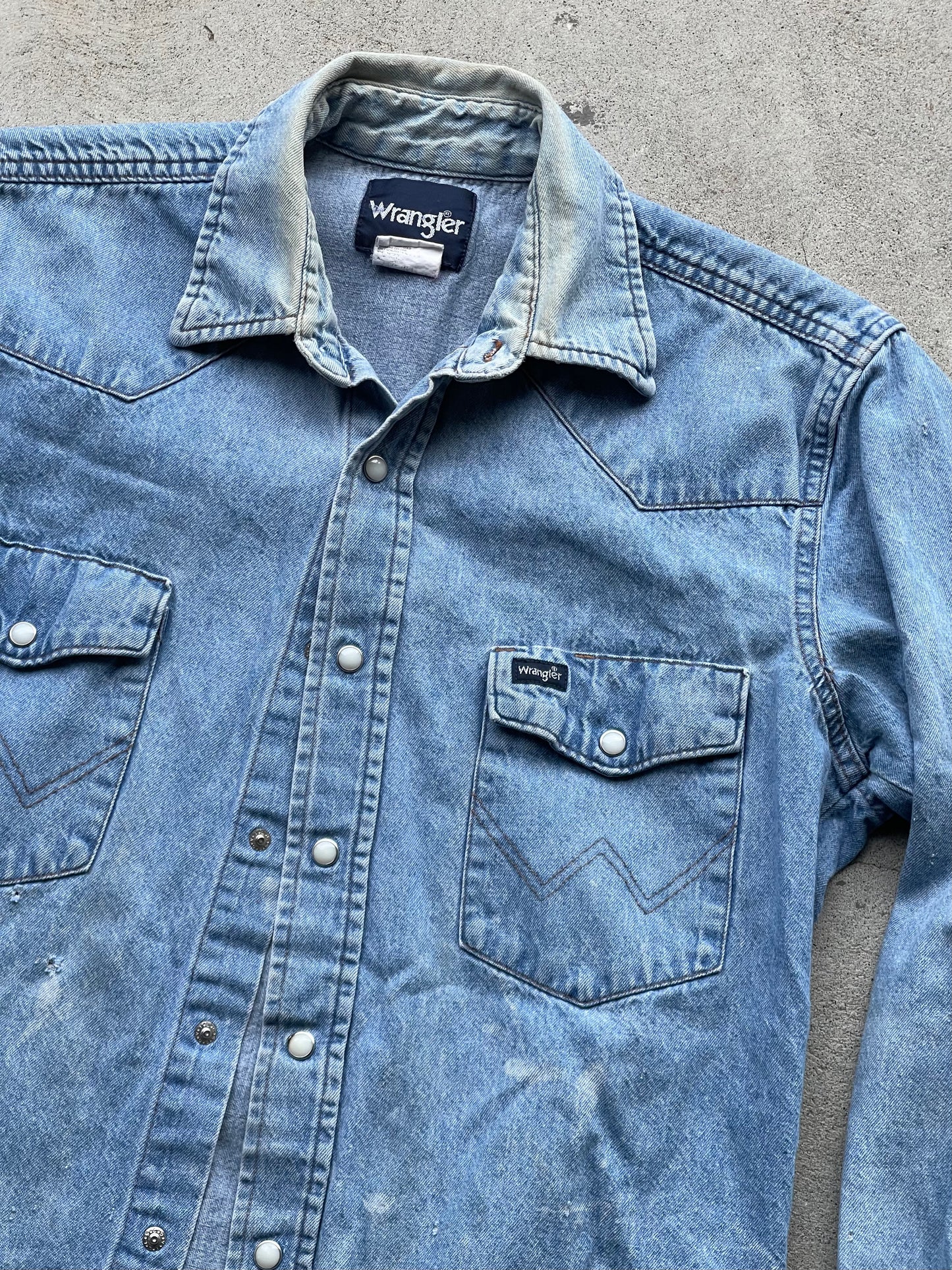 Vintage Wrangler Snap Chambray - S