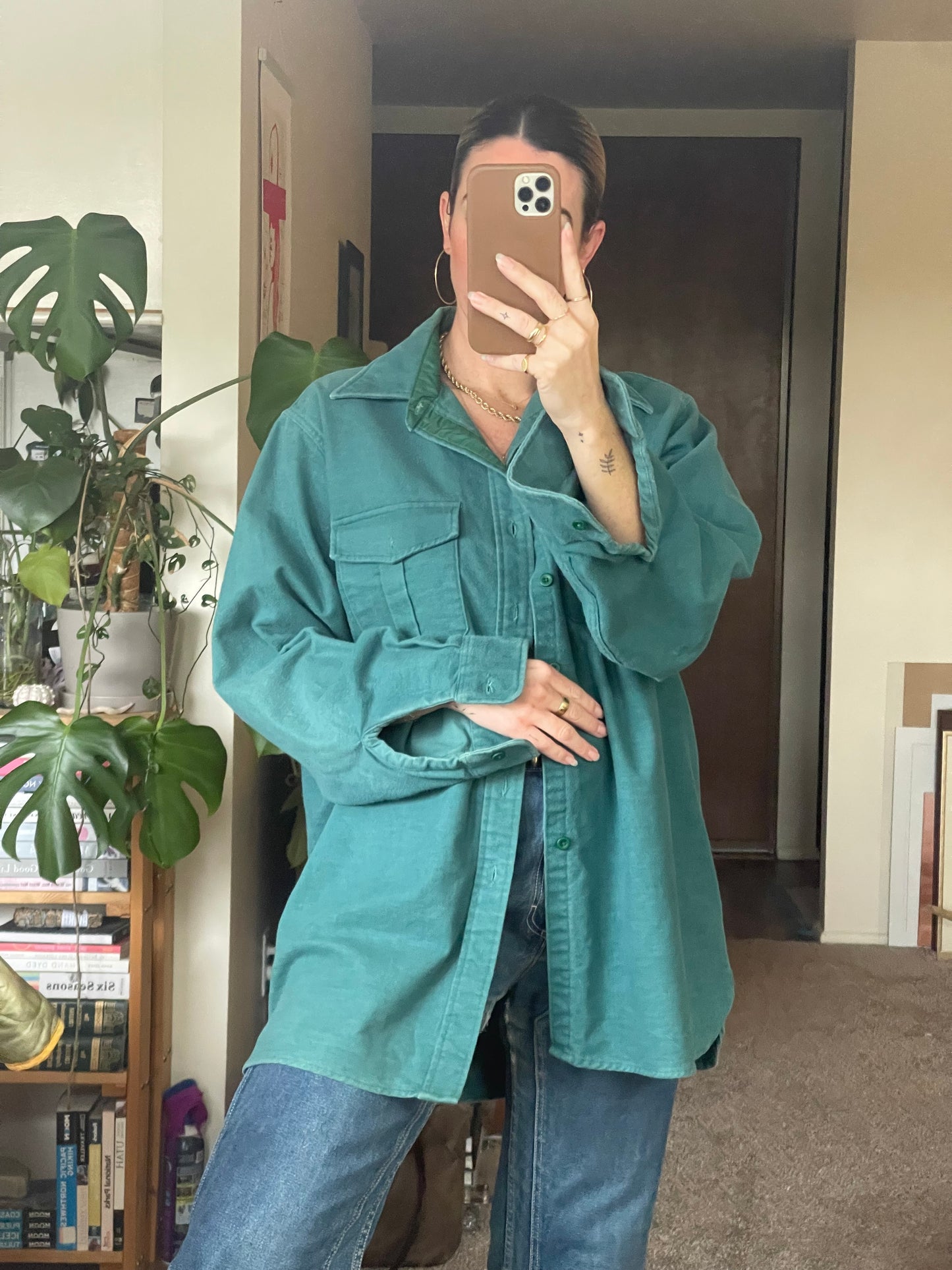 Vintage Chamois Shirt in EMERALD - L