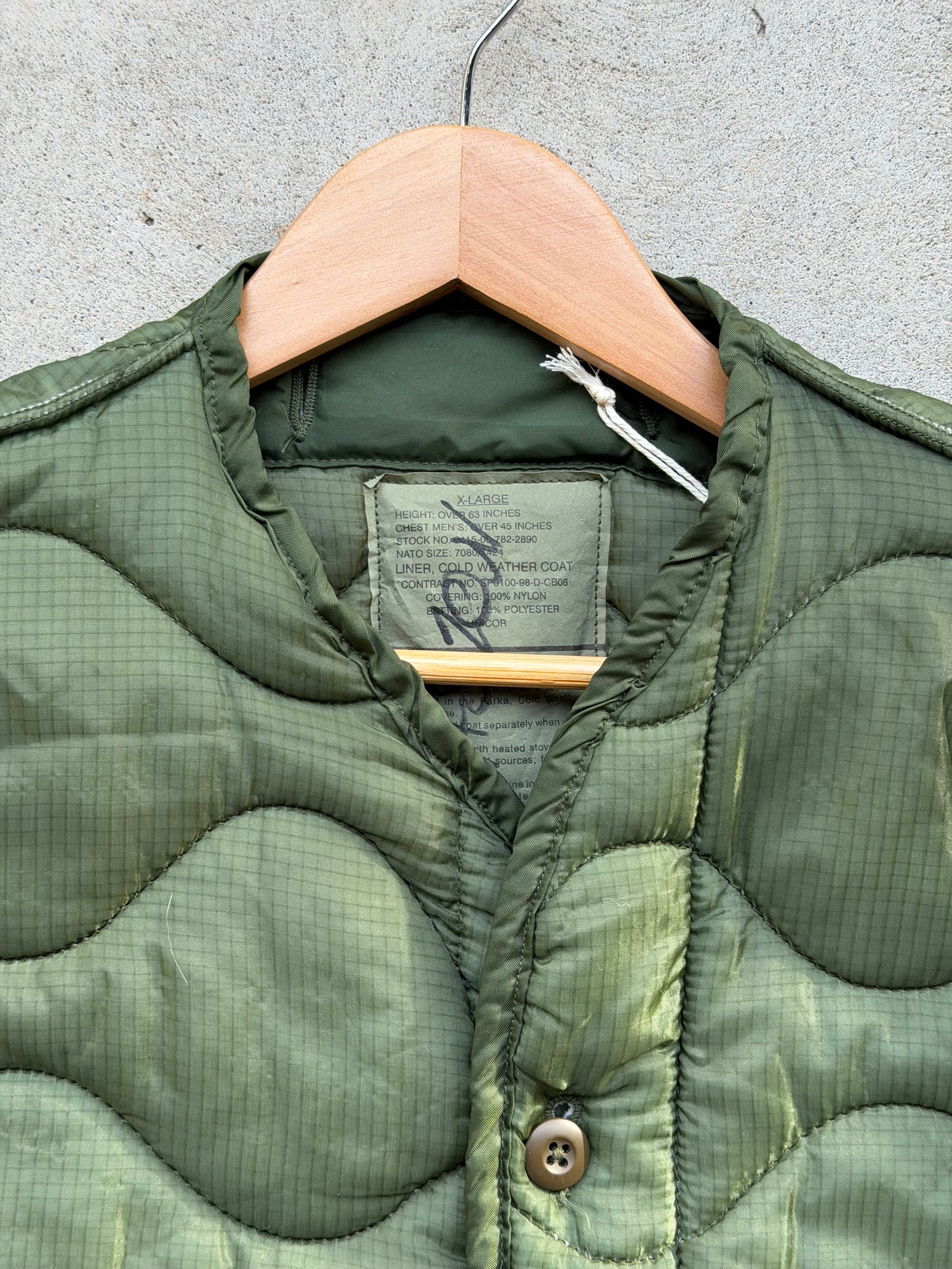 Vintage Military Liner GREEN - XL