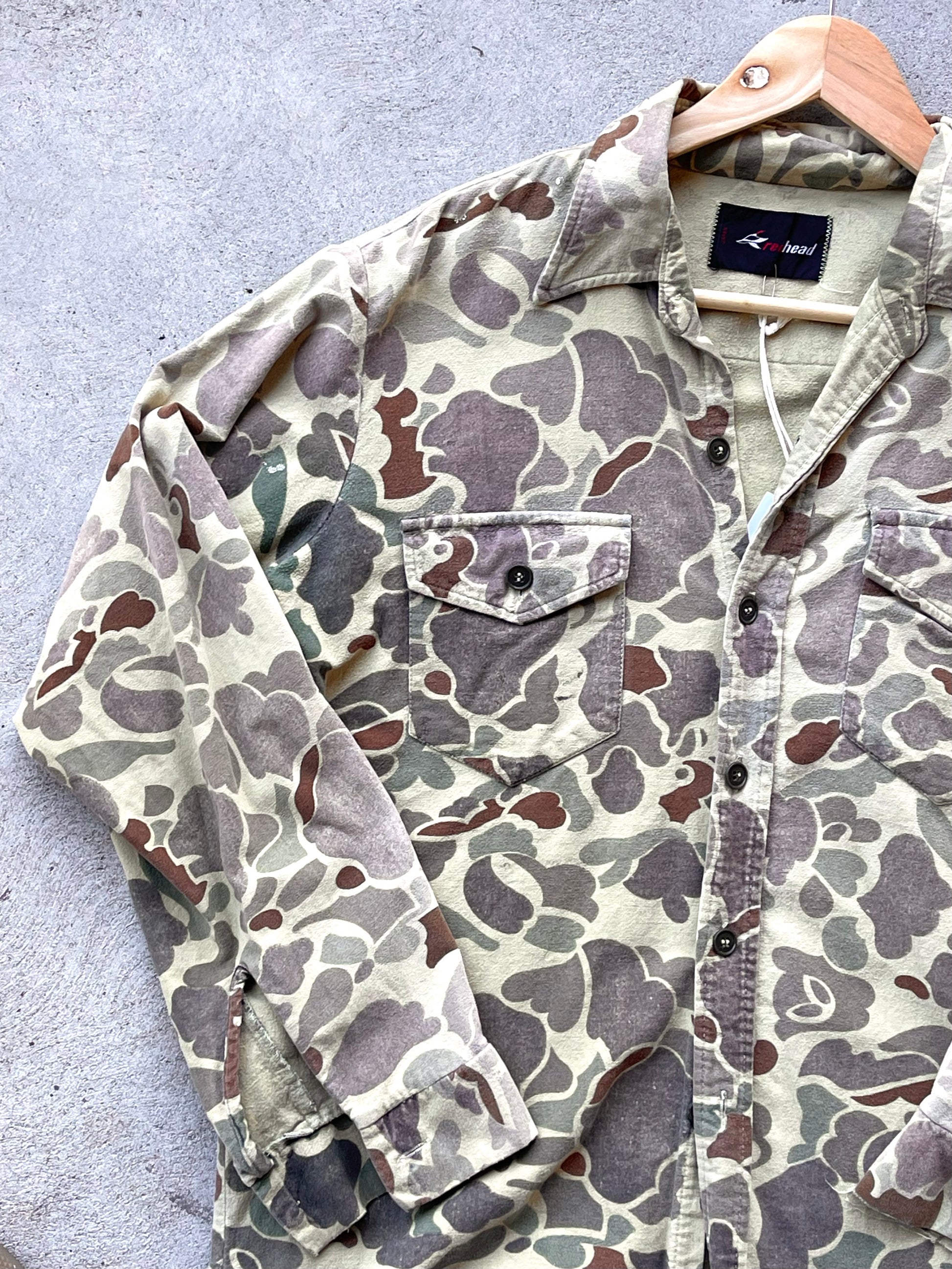 Vintage Sunfaded Camo Chamois Shirt - M/L