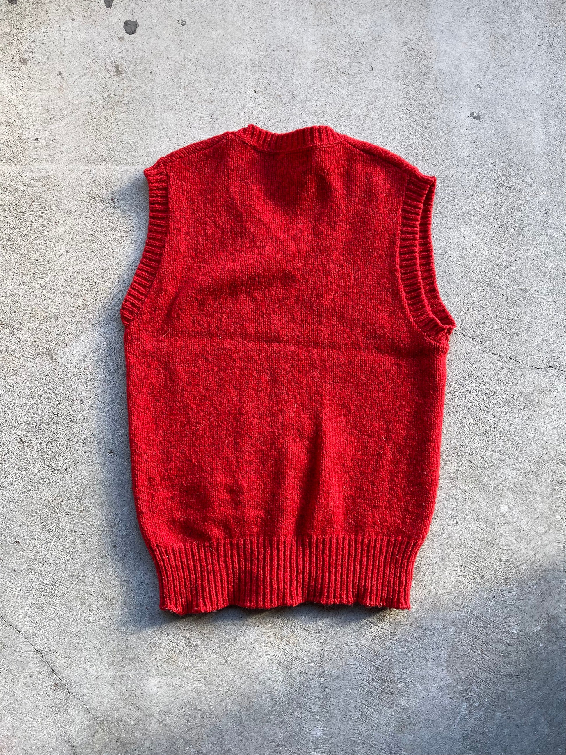 Vintage Wool Blend Sweater Vest RED - L