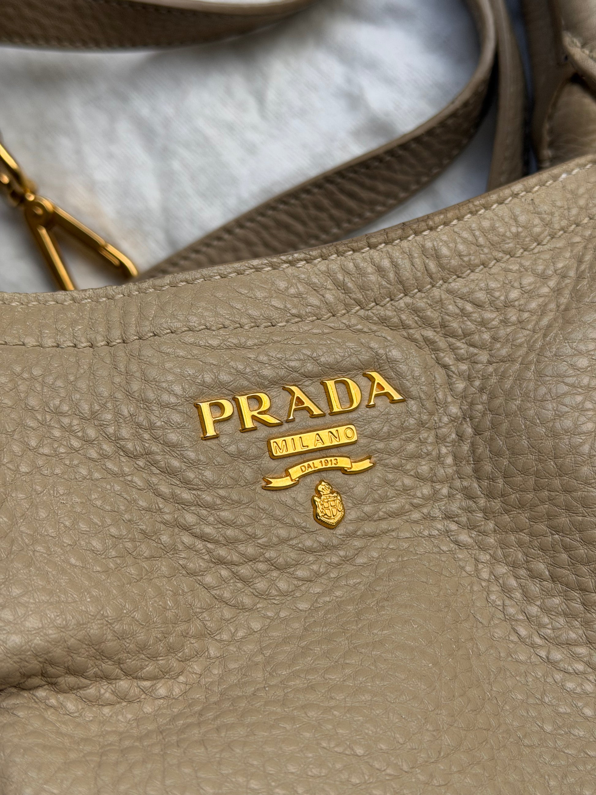 Preloved Prada 2-Way Handbag - Grey