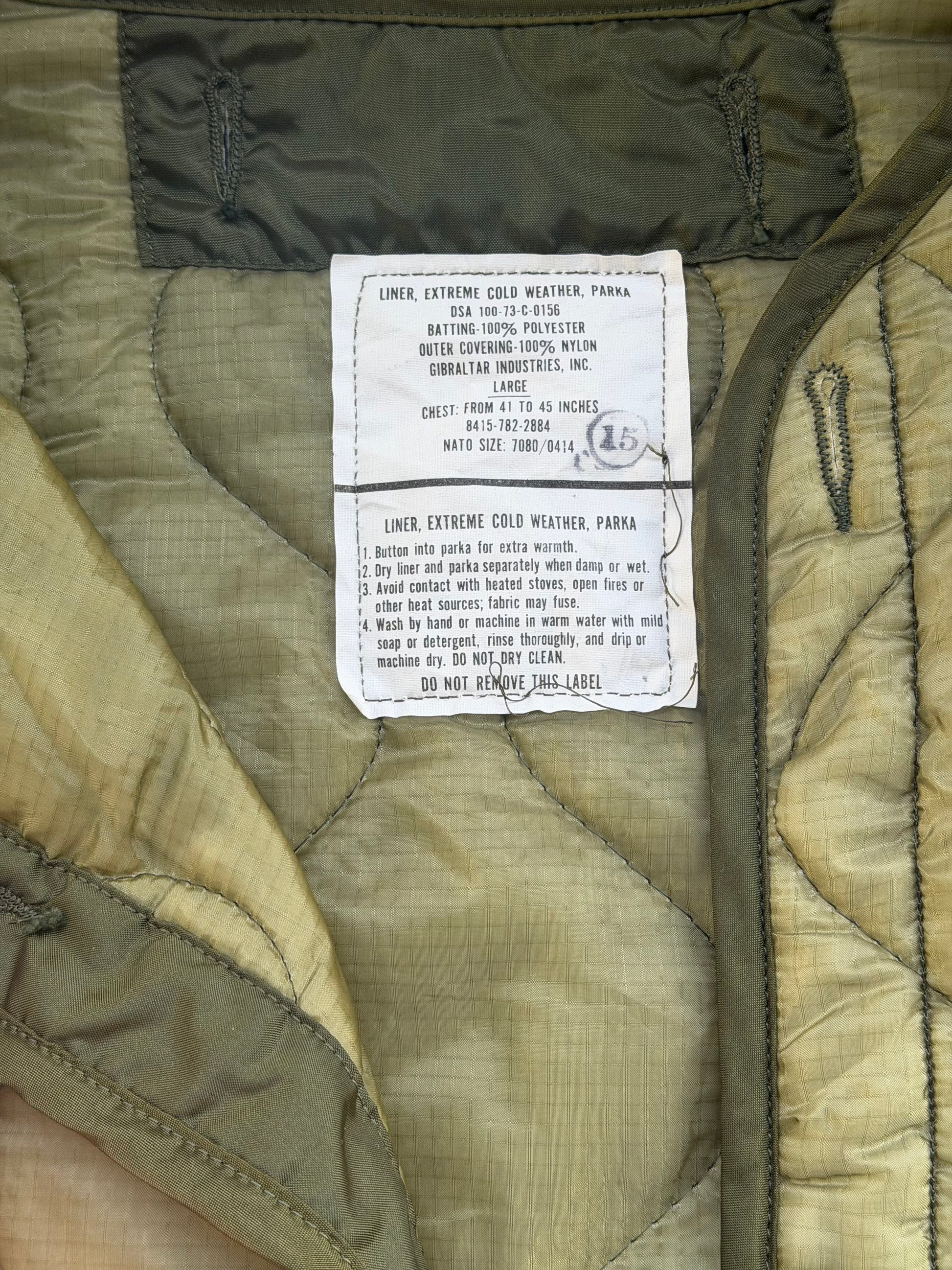 Vintage Military Parka Liner Jacket - XL