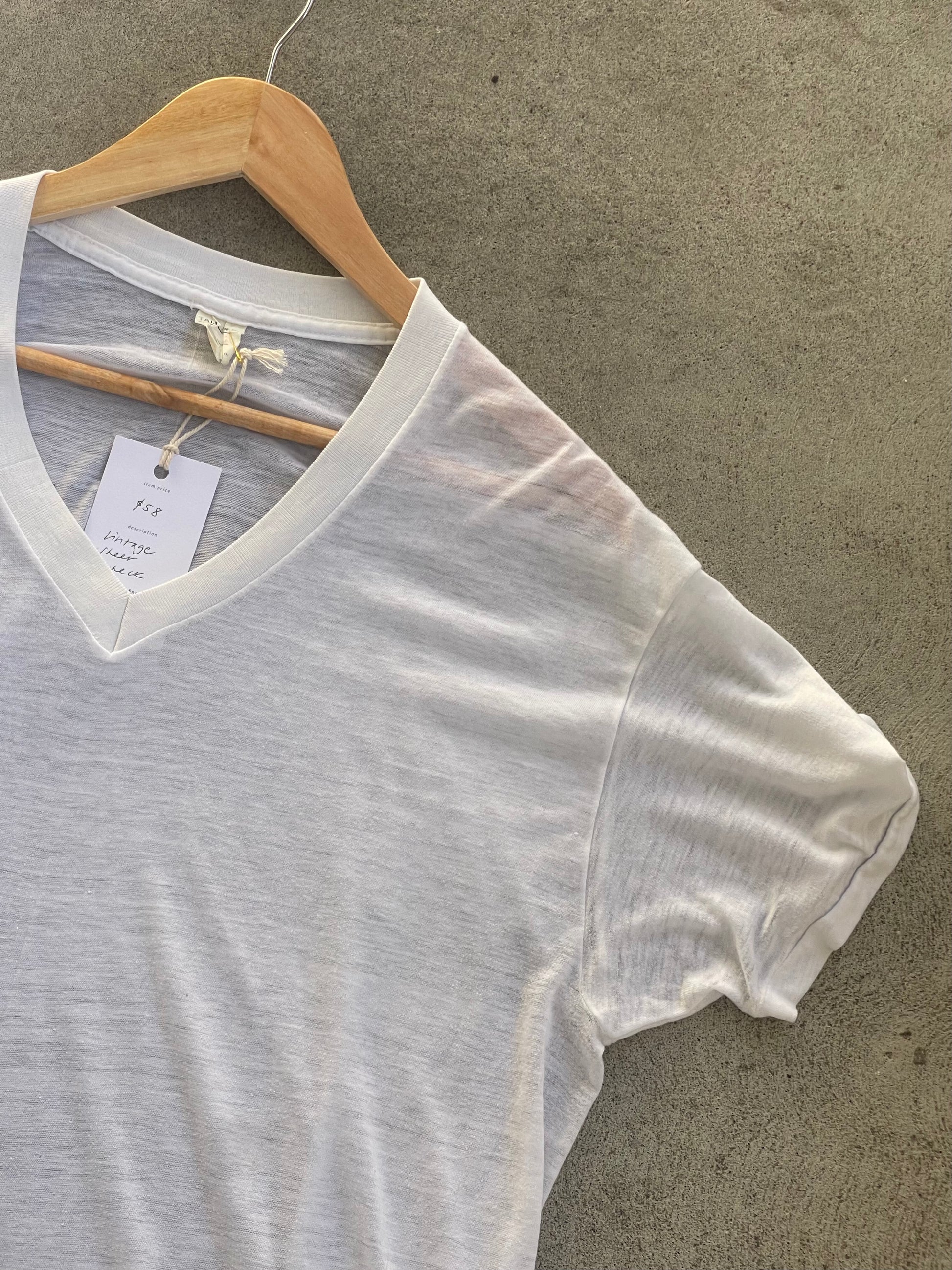 Vintage Paper Thin V-Neck Tee - OS