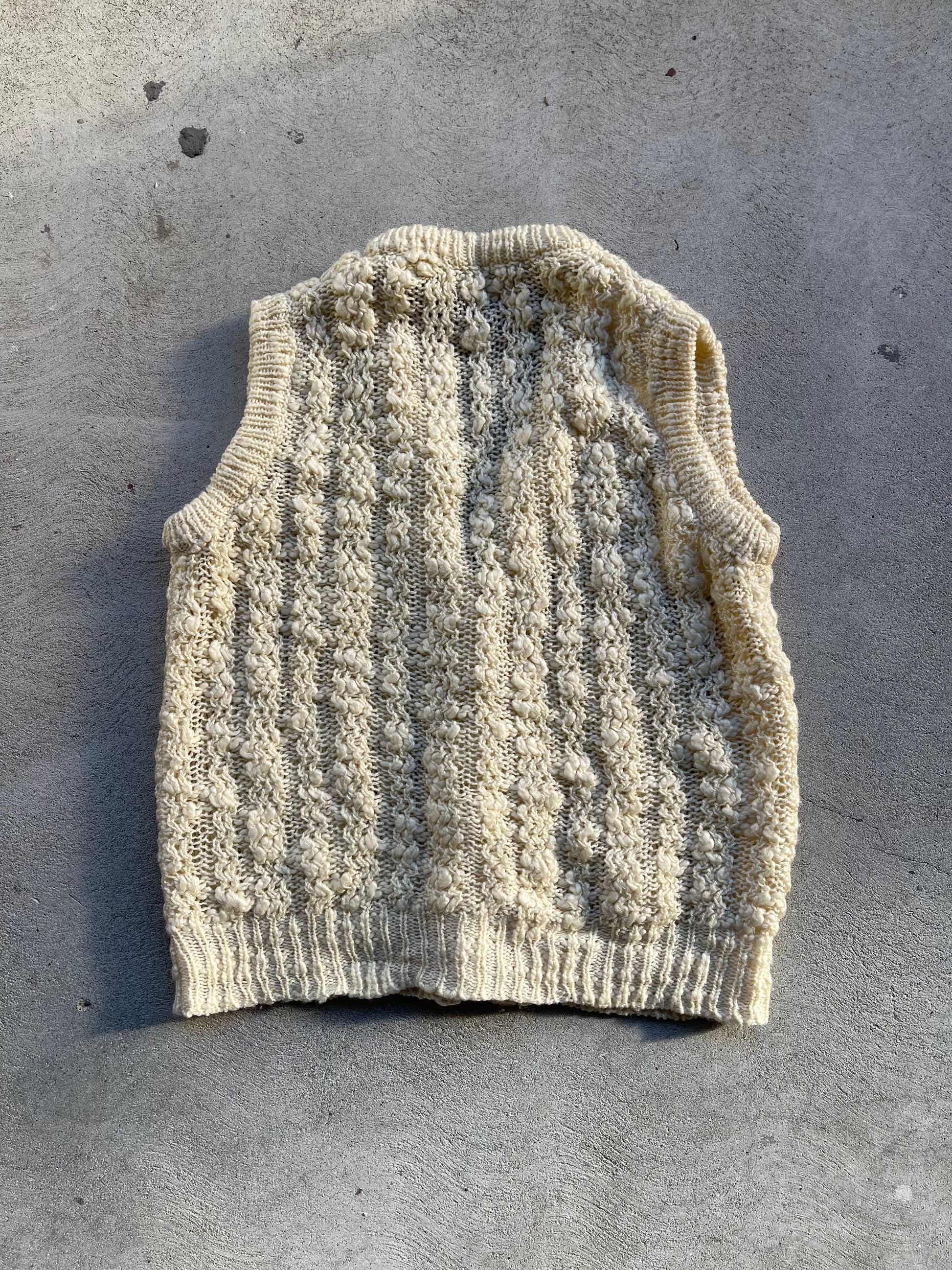 Vintage Knit Sweater Vest CREAM - M