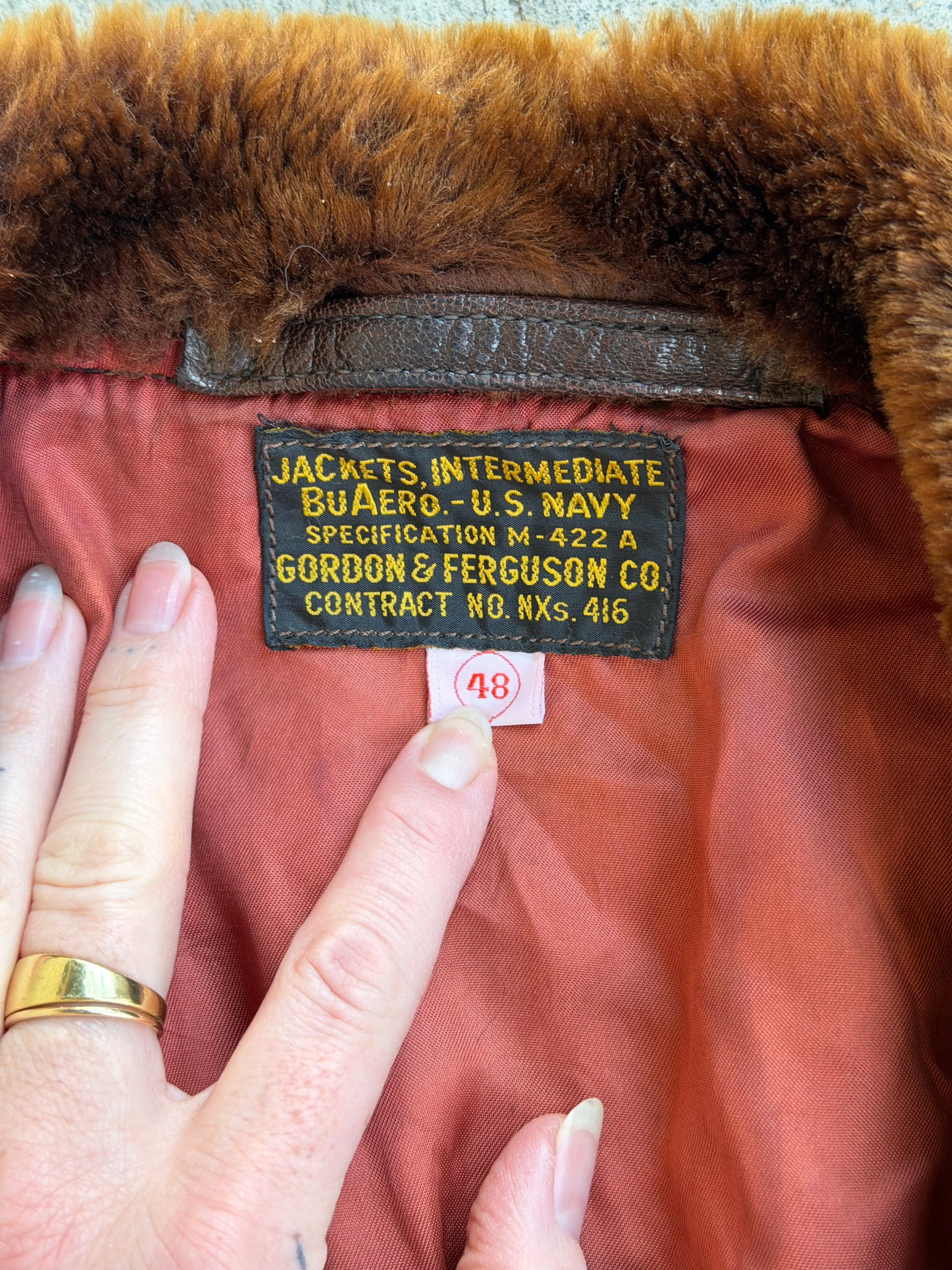 Vintage AUTHENTIC 1940s US NAVY G1 Leather Pilot Jacket - M