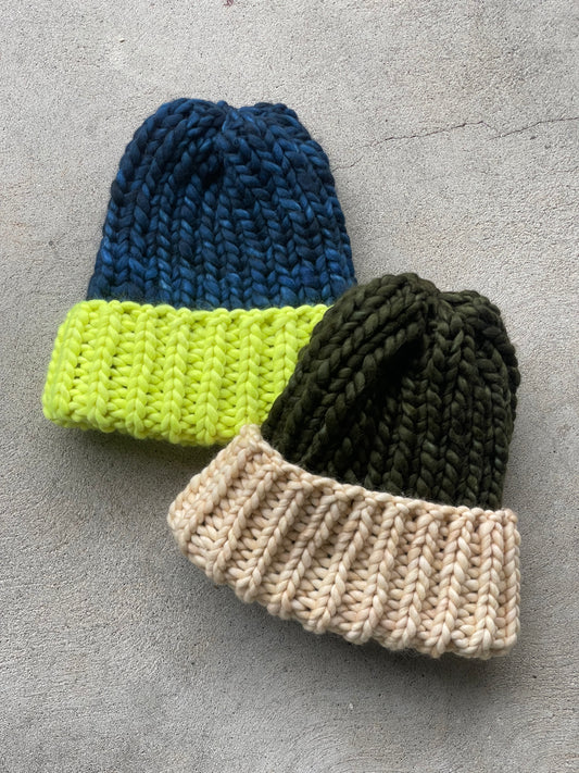 "The Beanie" in Color Block - READY TO SHIP