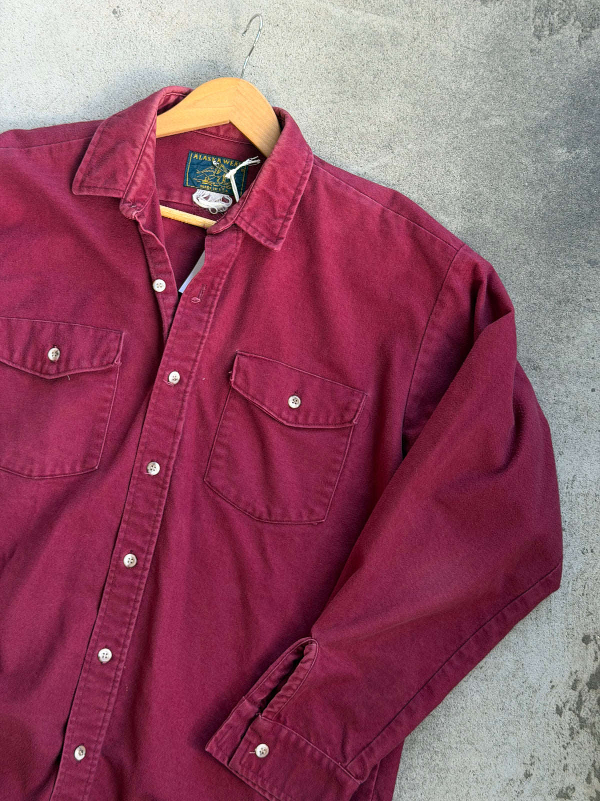 Vintage Chamois Shirt in WINE - L