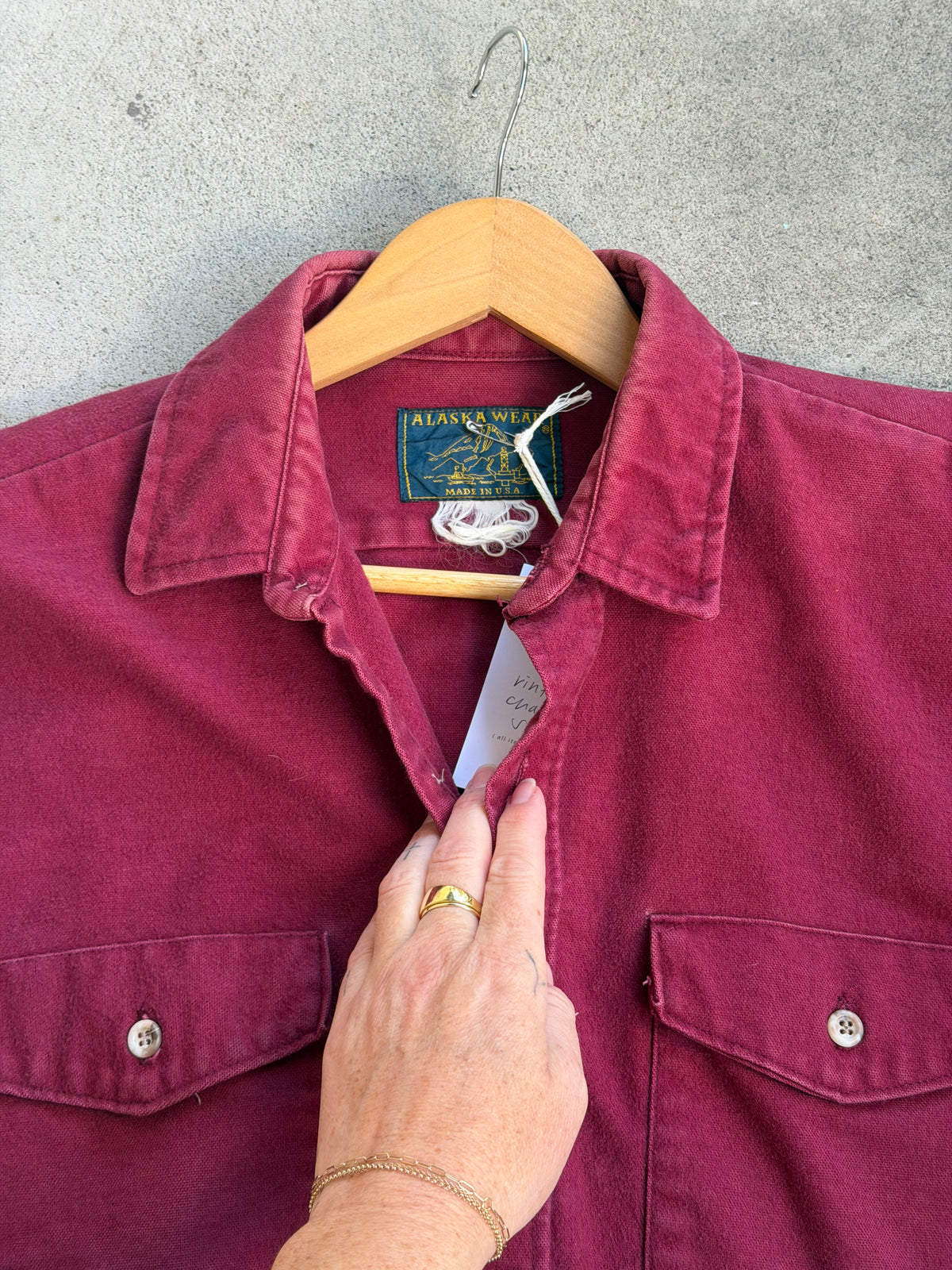 Vintage Chamois Shirt in WINE - L