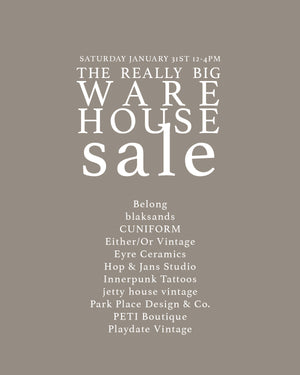 the Really Big Warehouse sale at Studio Forma - January 31st