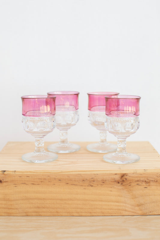 Vintage Footed Glass Goblet ( Set of 4 ) x Haus + Home