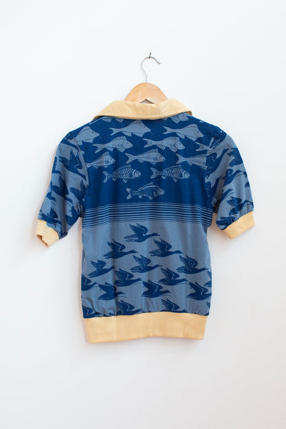 Printed Pullover "Blue Fish" - ( select size )