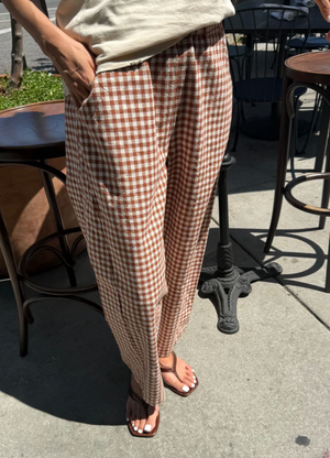 Le Bon Shoppe Arc Pant in Cinnamon Gingham PREORDER - ( SELECT SIZE )