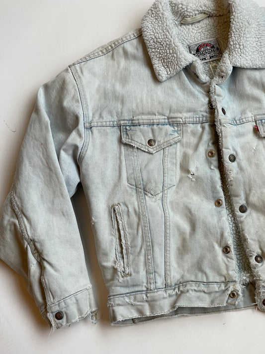 Vintage Levi's light-wash Sherpa Lined Jacket - L
