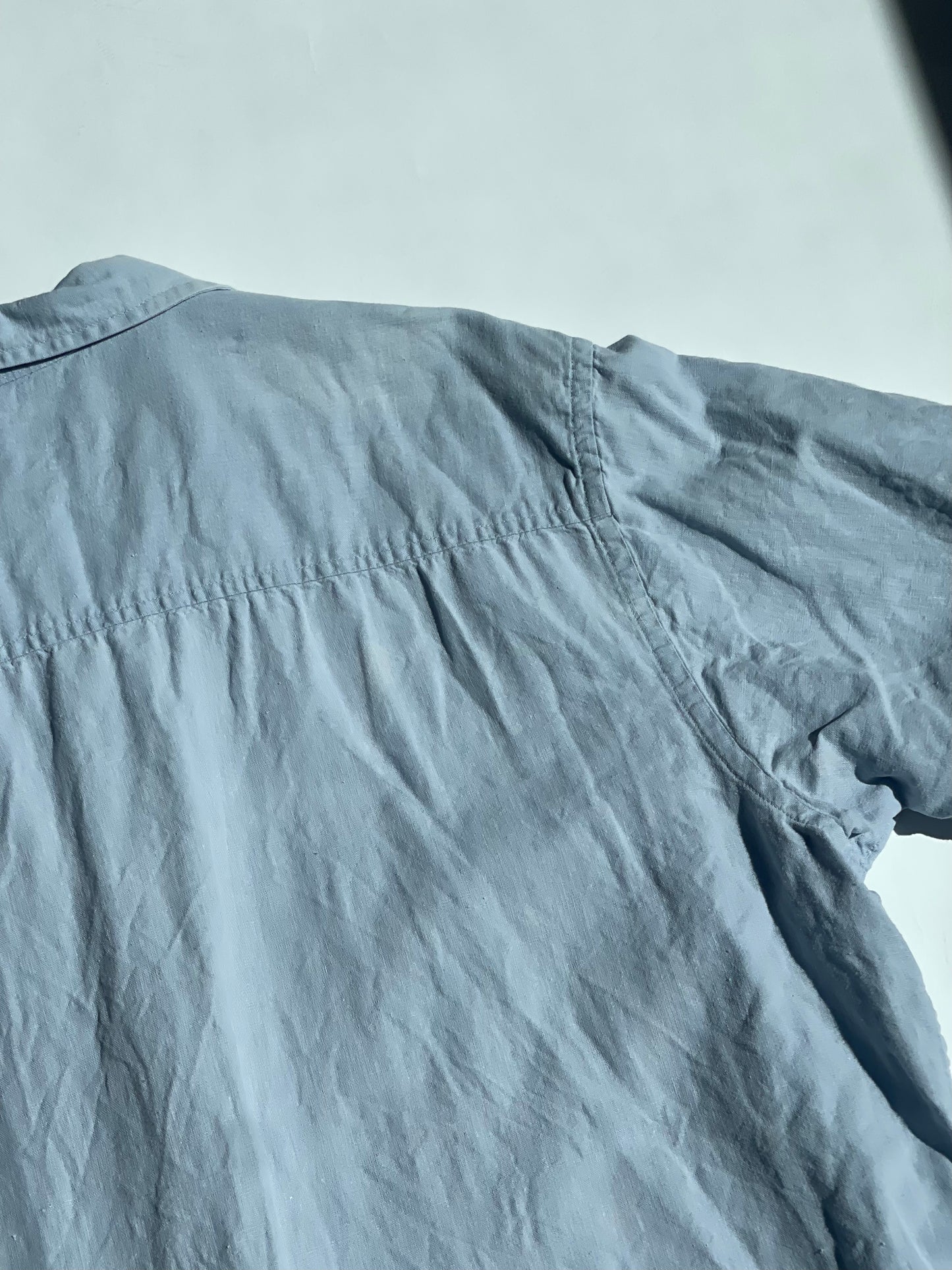 Vintage Linen Blend Shirt in Blue - up to XL